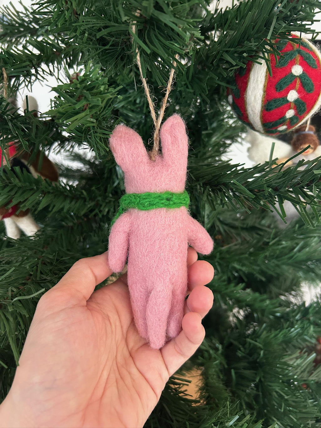 Weihnachtsanhänger Schwein I Christbaumschmuck I Weihnachtsdeko I Winter I Weihnachtsbaum I Weihnachtsschwein I Filz Deko Weihnachten