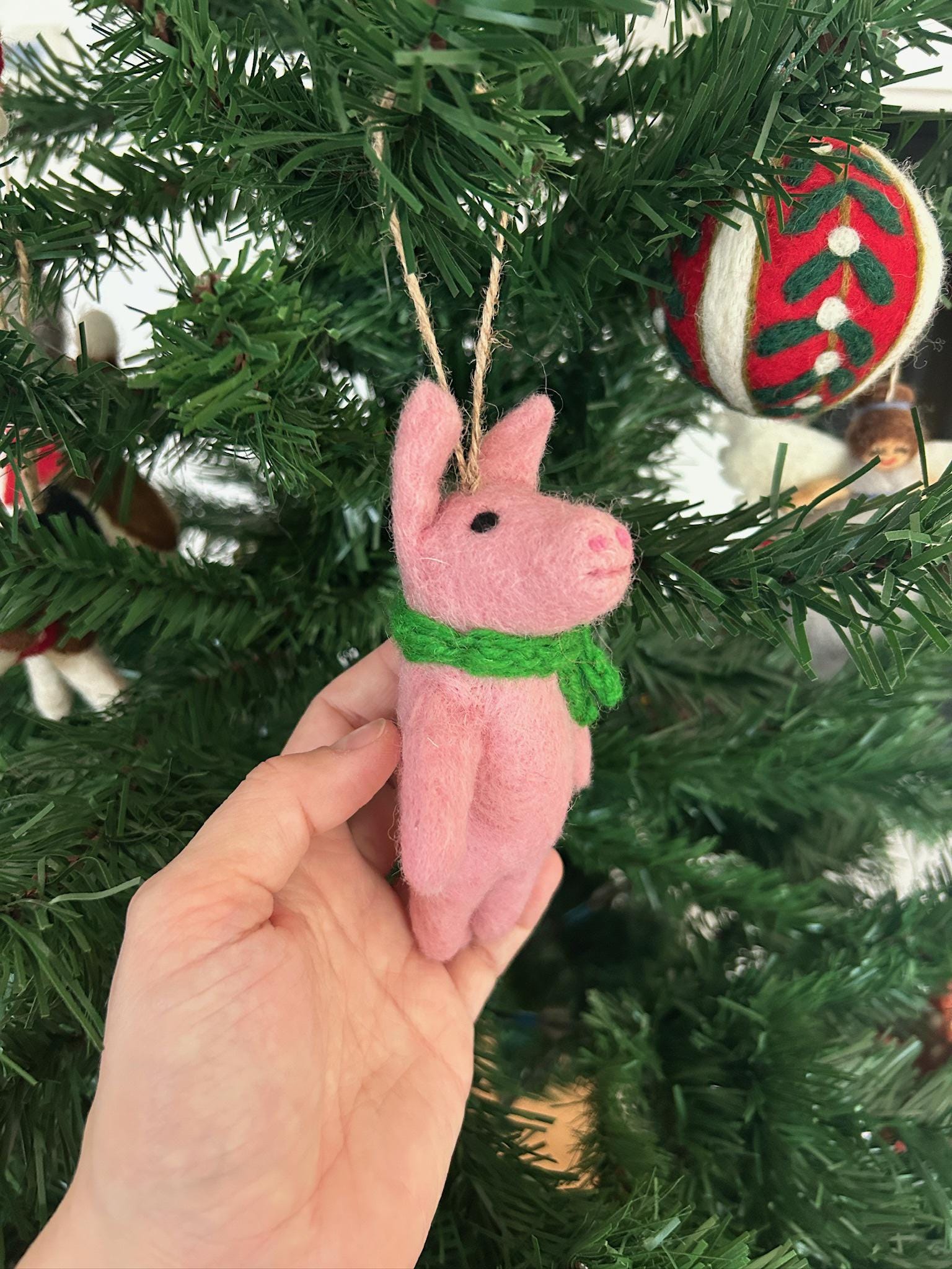 Weihnachtsanhänger Schwein I Christbaumschmuck I Weihnachtsdeko I Winter I Weihnachtsbaum I Weihnachtsschwein I Filz Deko Weihnachten