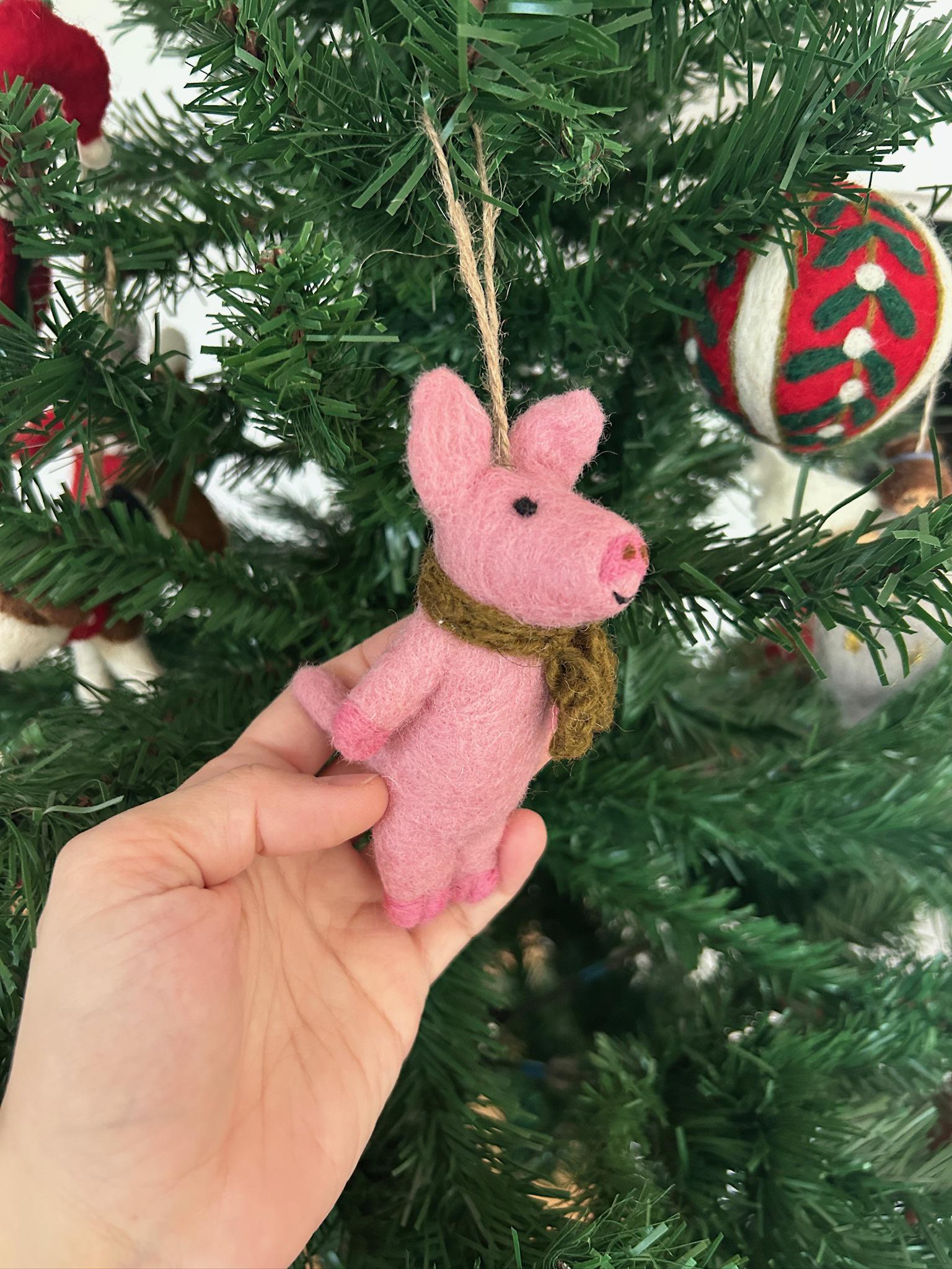 Weihnachtsanhänger Schwein I Christbaumschmuck I Weihnachtsdeko I Winter I Weihnachtsbaum I Weihnachtsschwein I Filz Deko Weihnachten