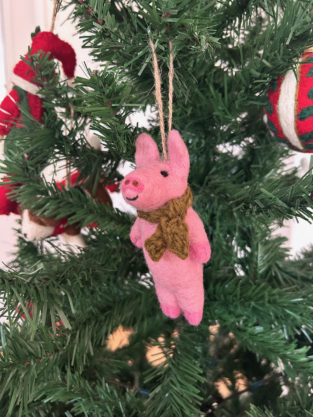 Weihnachtsanhänger Schwein I Christbaumschmuck I Weihnachtsdeko I Winter I Weihnachtsbaum I Weihnachtsschwein I Filz Deko Weihnachten