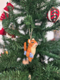 Weihnachtsanhänger Katze mit Fisch I Christbaumschmuck Weihnachtsdeko I Winter Weihnachtsbaum I Weihnachtskatze
