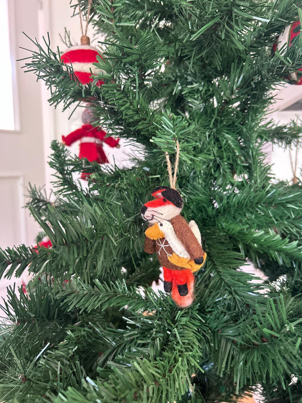 Weihnachtsanhänger Fuchs mit Gans I Christbaumschmuck I Weihnachtsdeko I Winter I Weihnachtsbaum I Filzdeko