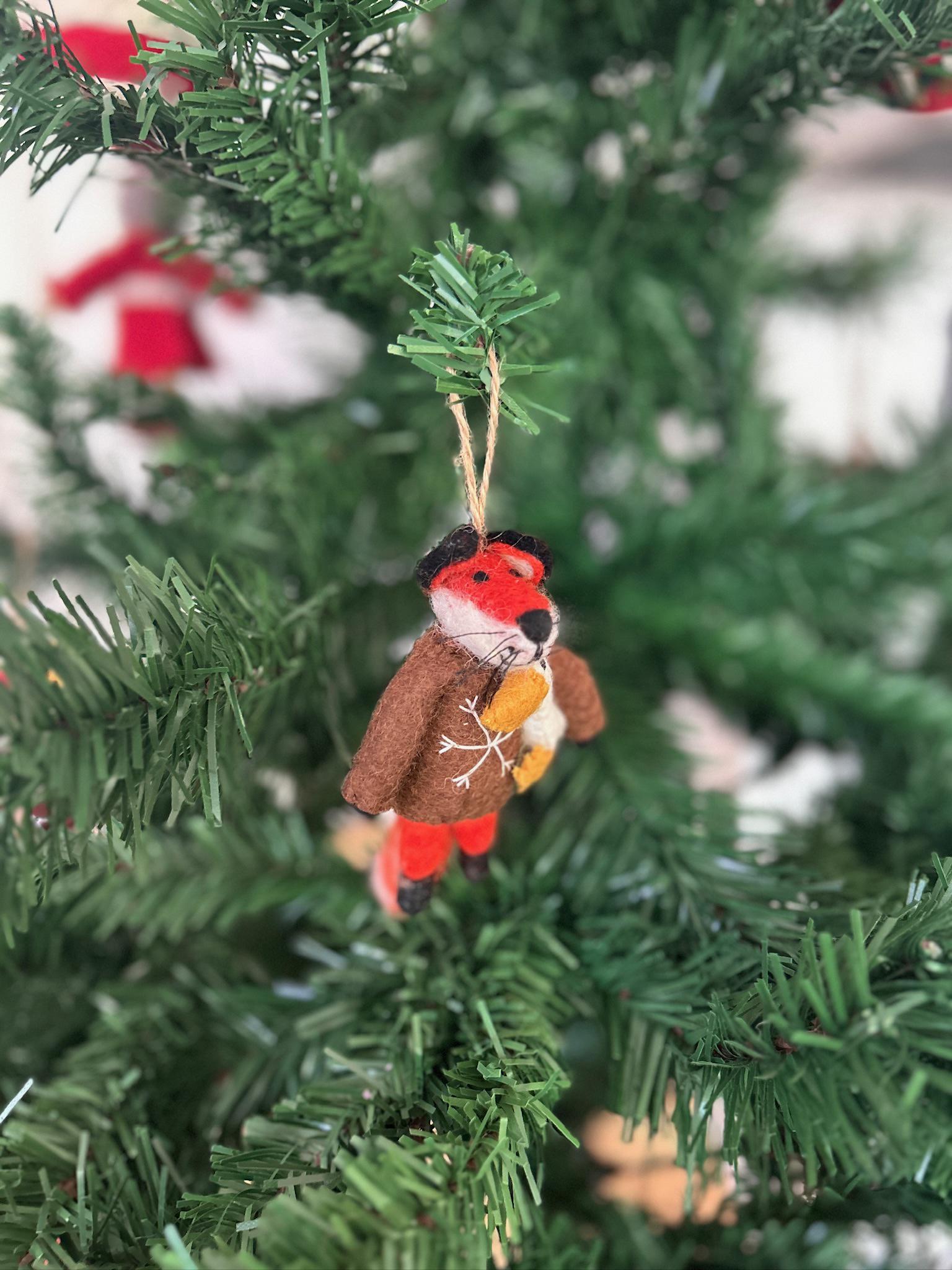 Weihnachtsanhänger Fuchs mit Gans I Christbaumschmuck I Weihnachtsdeko I Winter I Weihnachtsbaum I Filzdeko