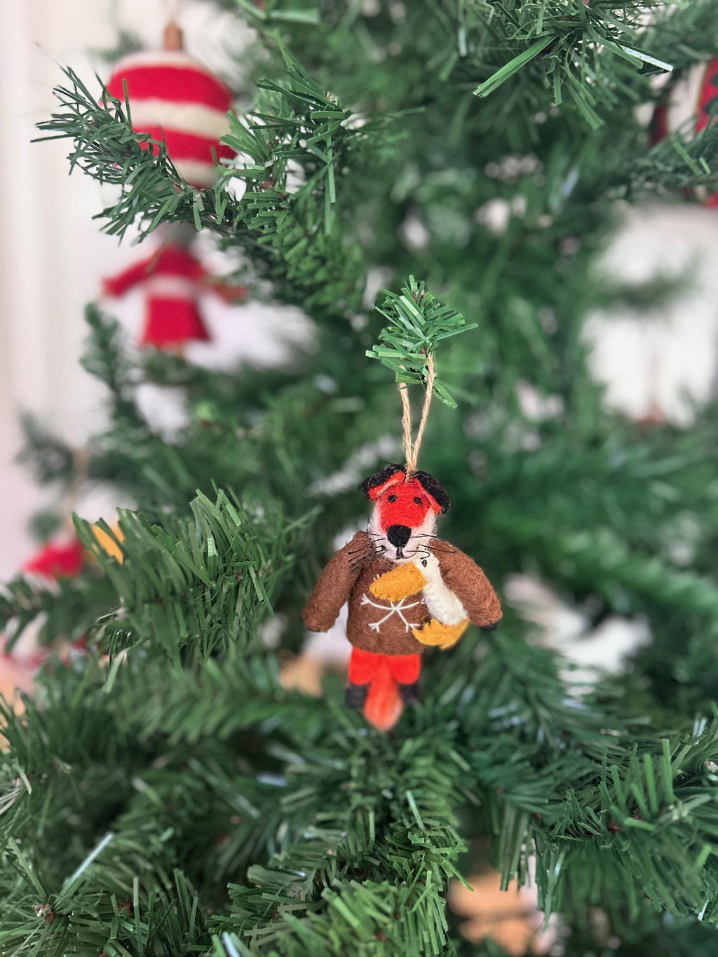 Weihnachtsanhänger Fuchs mit Gans I Christbaumschmuck I Weihnachtsdeko I Winter I Weihnachtsbaum I Filzdeko