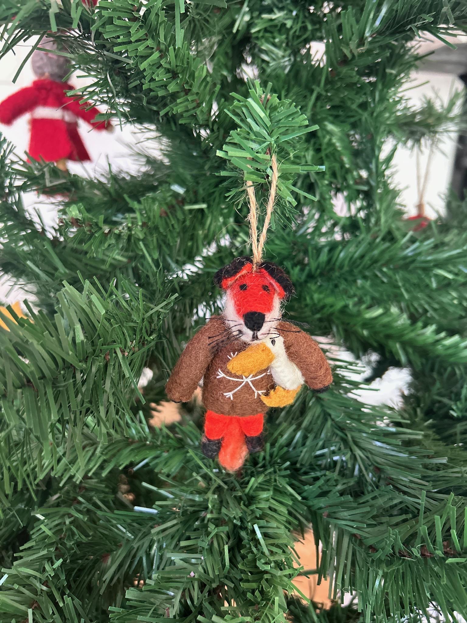 Weihnachtsanhänger Fuchs mit Gans I Christbaumschmuck I Weihnachtsdeko I Winter I Weihnachtsbaum I Filzdeko