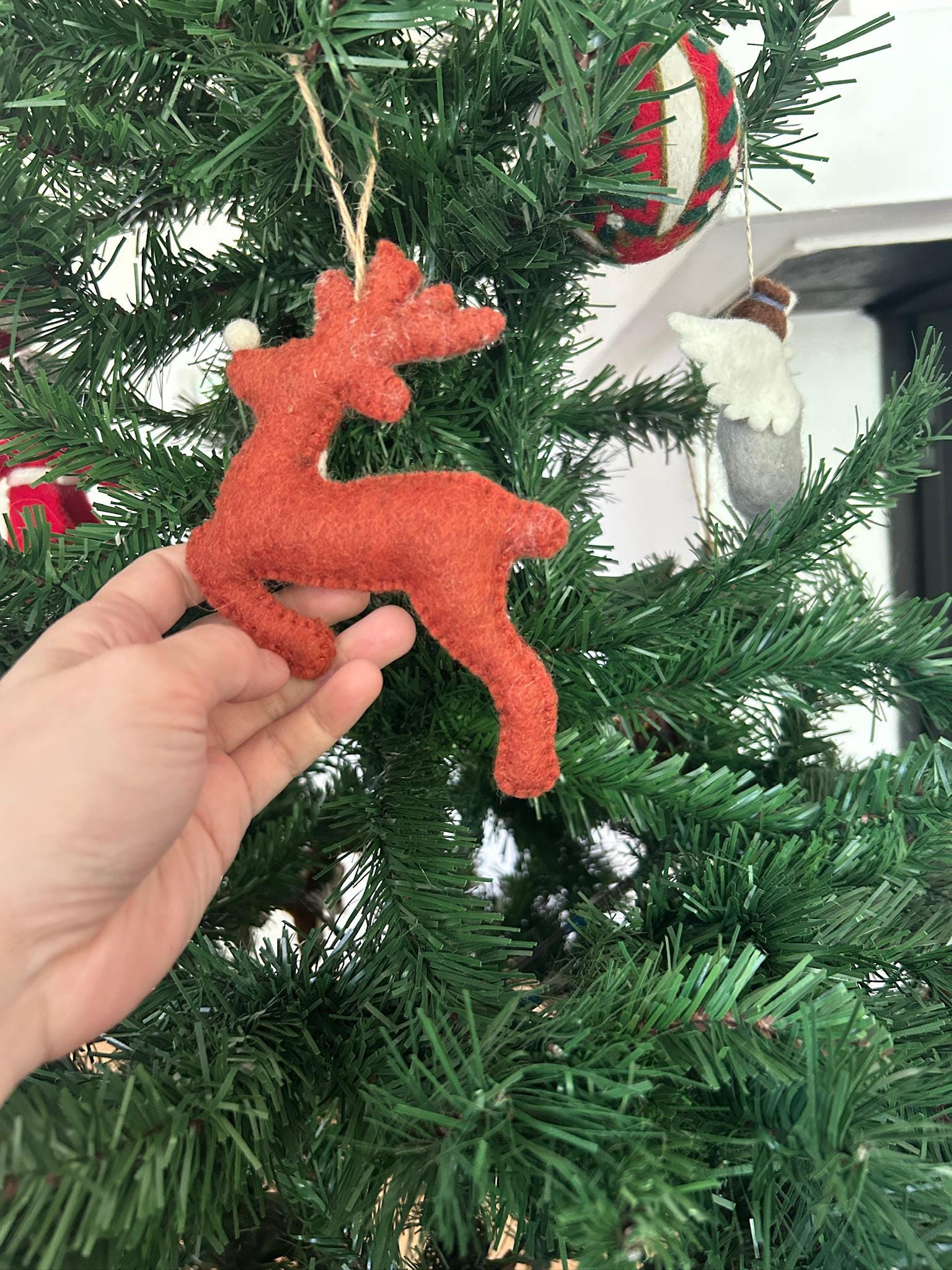 Weihnachtsanhänger Rudolf das Rentier I Filz Christbaumschmuck I Weihnachtsdeko I Skandinavisches I Rentier Deko I Hirsch