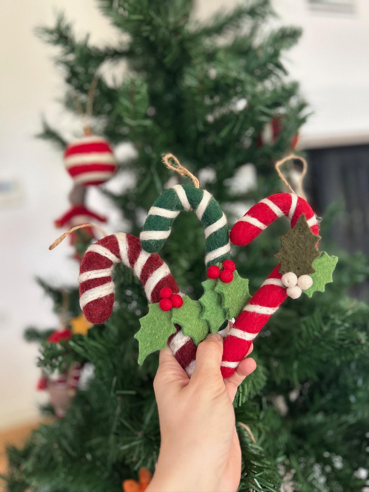 Weihnachtsanhänger Zuckerstange I Christbaumschmuck Weihnachtsdeko I Winter Weihnachtsbaum