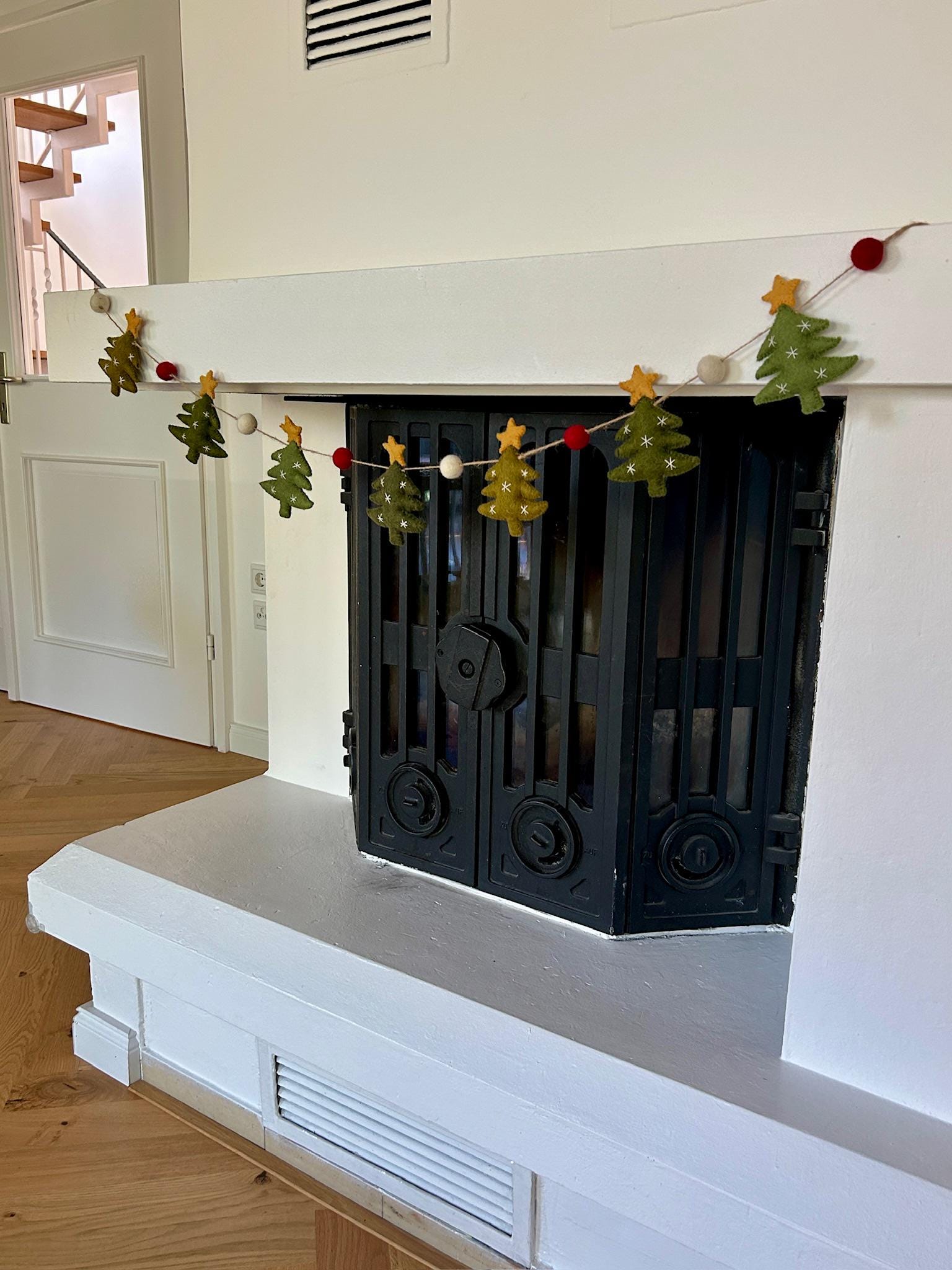Weihnachtsgirlande Tannenbäume I Weihnachtsbäume aus Filz handgemacht I Weihnachtsdeko I Christmas