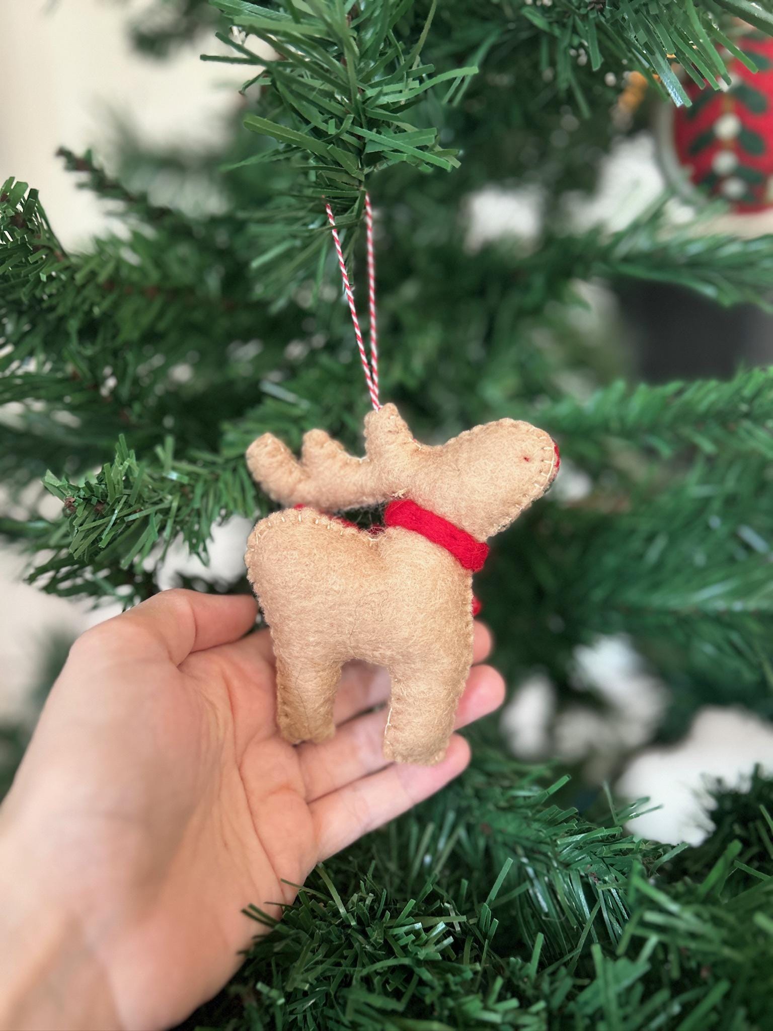 Weihnachtsanhänger Rudolf das Rentier I Filz Christbaumschmuck I Weihnachtsdeko I rote Nase I Rentier Deko