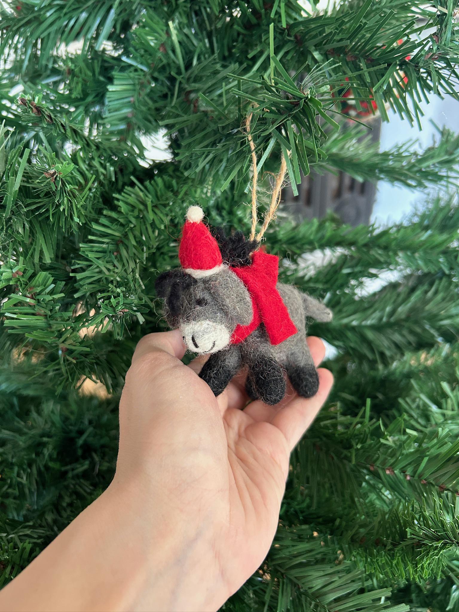 Weihnachtsanhänger Esel I Weihnachtsschmuck Esel I Filz I Weihnachtsbaum I Christbaumschmuck I Weihnachtsdeko