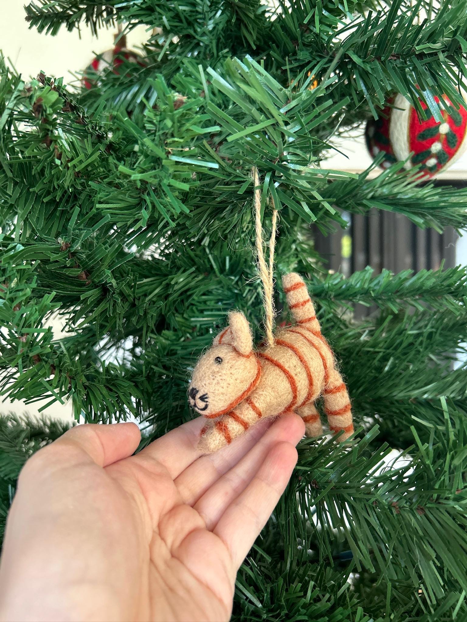 Weihnachtsanhänger Katze I Christbaumschmuck Weihnachtsdeko I Winter Weihnachtsbaum I Weihnachtskatze