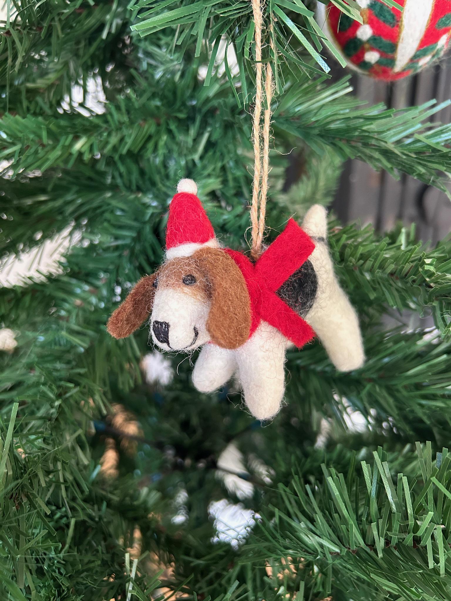 Weihnachtsanhänger Hund Beagle I Filz Christbaumschmuck Weihnachtsdeko
