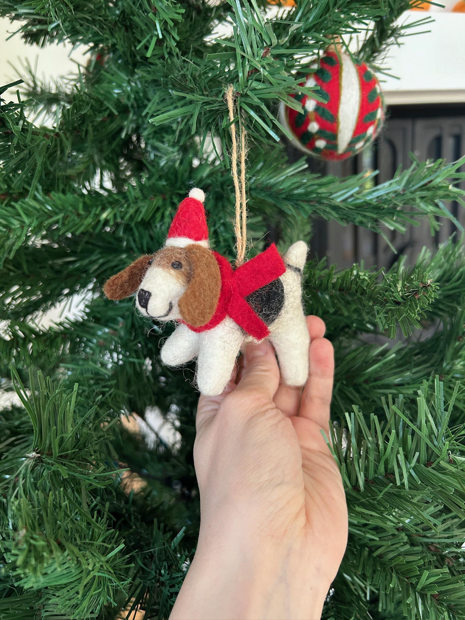 Weihnachtsanhänger Hund Beagle I Filz Christbaumschmuck Weihnachtsdeko