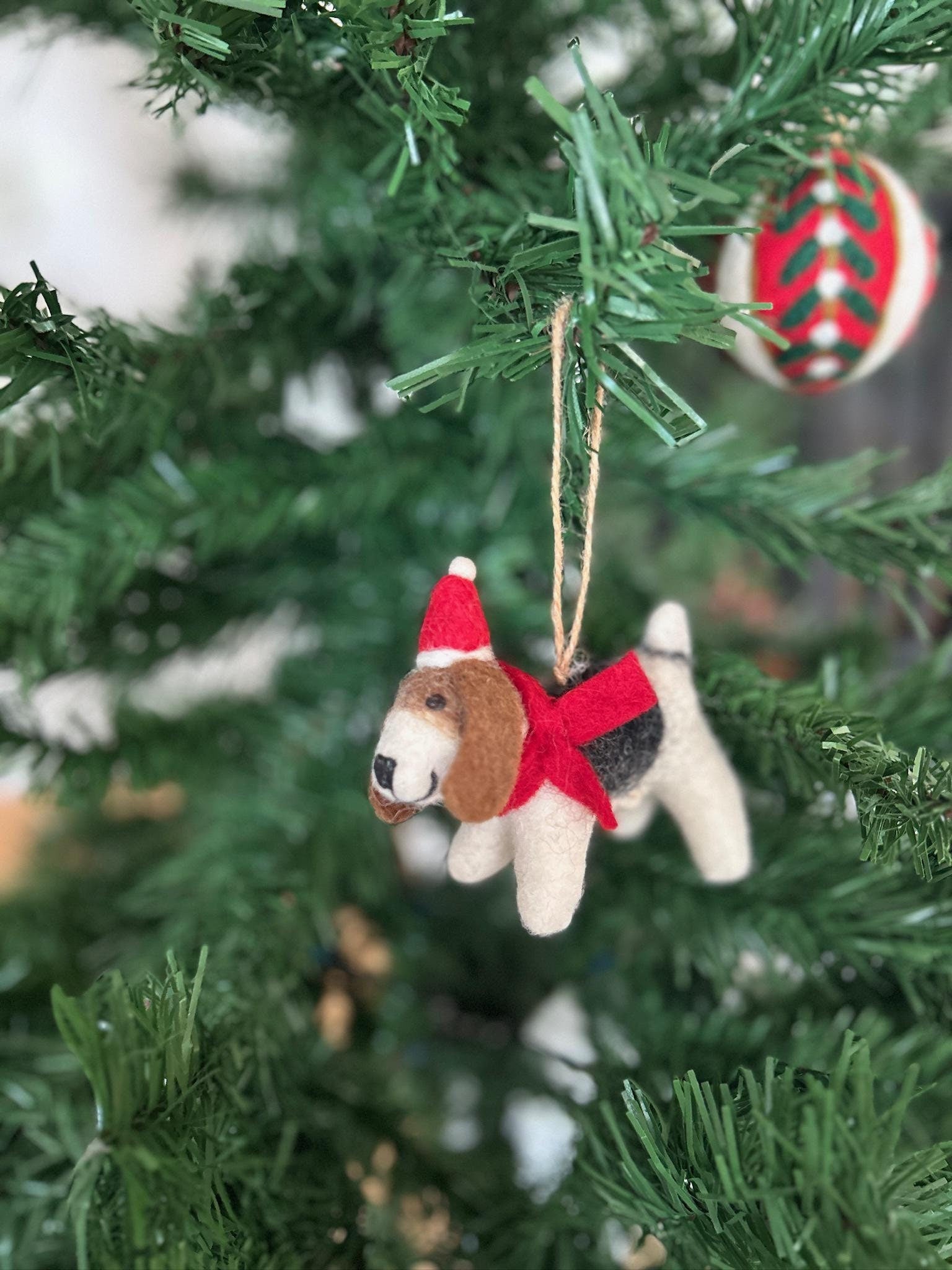 Weihnachtsanhänger Hund Beagle I Filz Christbaumschmuck Weihnachtsdeko