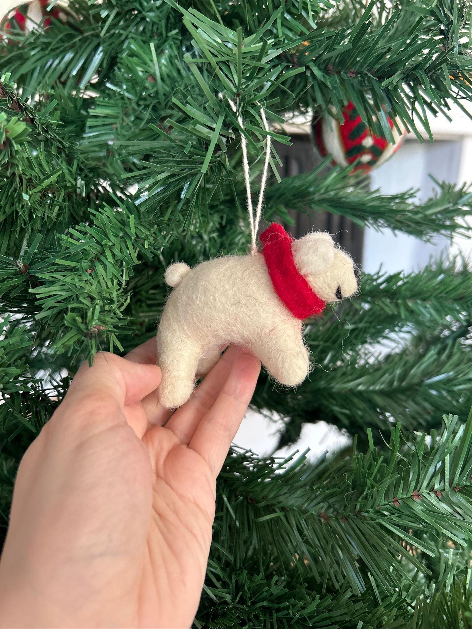 Weihnachtsanhänger Eisbär Filz Christbaumschmuck Weihnachtsdeko