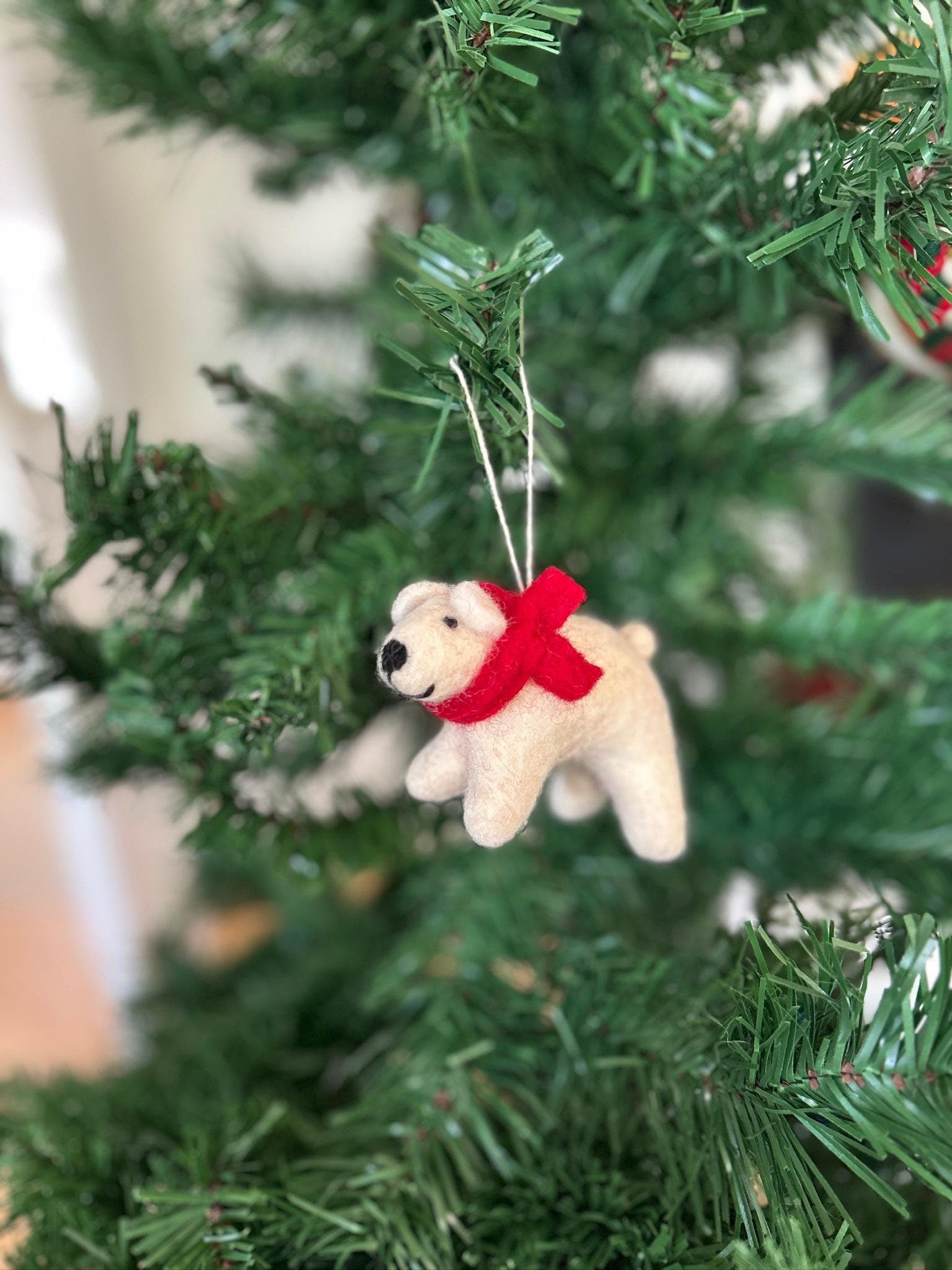 Weihnachtsanhänger Eisbär Filz Christbaumschmuck Weihnachtsdeko