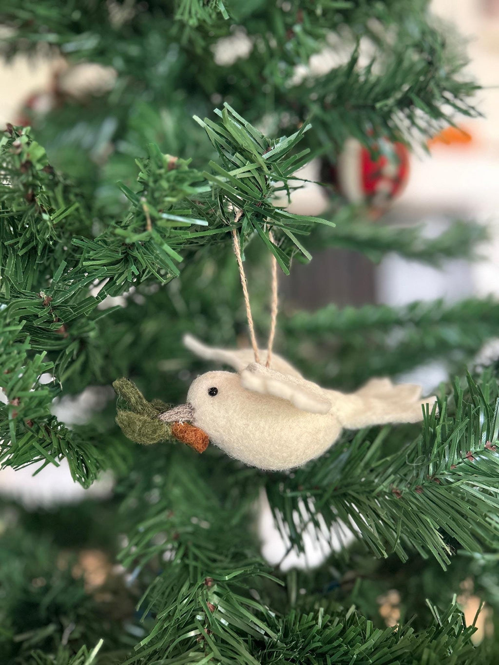 Anhänger Friedenstaube I Christbaumschmuck Weihnachtsdeko I Winter Weihnachtsbaum I Taube Aufhänger I Taube aus Filz
