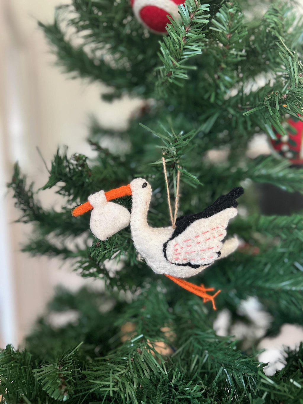 Anhänger Storch I Filz Christbaumschmuck I Weihnachtsdeko I Babyparty I Klapperstorch I Frühlingsdeko