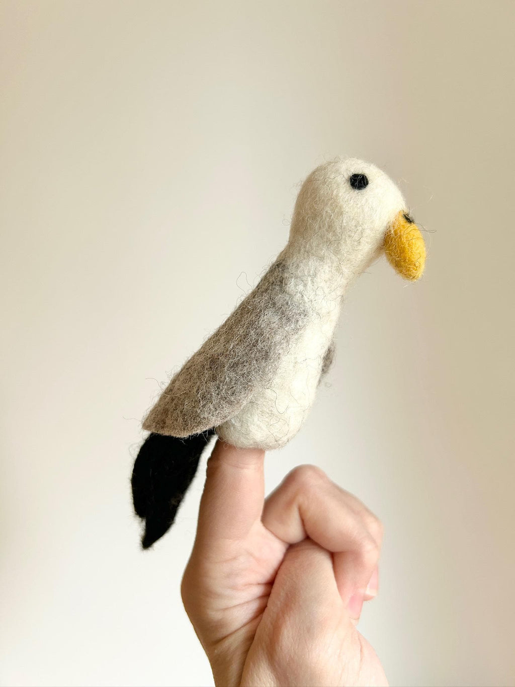 Niedliche Fingerpuppe Möwe aus Filz I Fingerspiel I Seevogel I Meer I Spielzeug Montessori I Geschichten erzählen