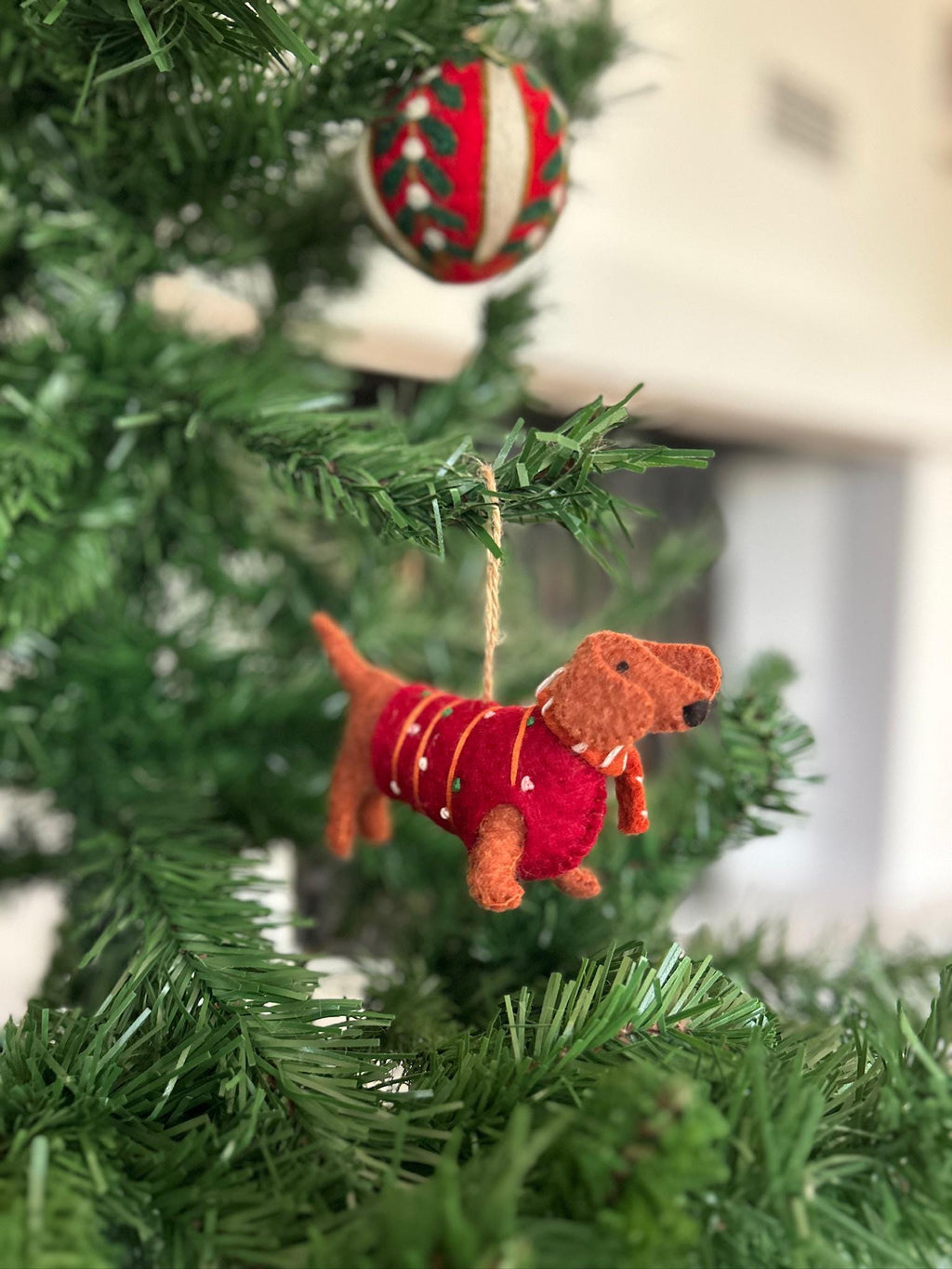 Weihnachtsanhänger Dackel aus Filz I Filz Christbaumschmuck I Weihnachtsdeko I Weihnachtsdackel mit Mütze I Hundeanhänger