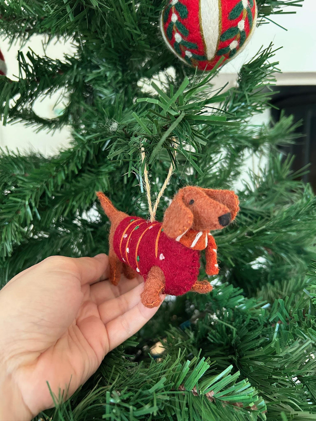 Weihnachtsanhänger Dackel aus Filz I Filz Christbaumschmuck I Weihnachtsdeko I Weihnachtsdackel mit Mütze I Hundeanhänger