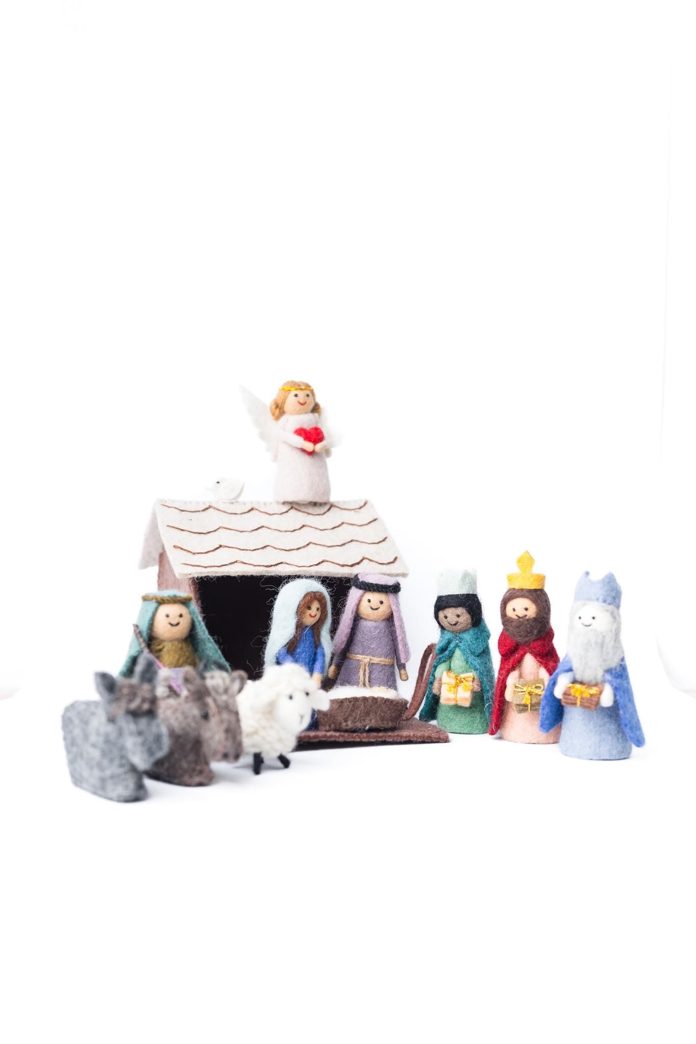 Weihnachtskrippe aus Filz I Weihnachtsdeko I handgemacht I Maria und Josef I Stall I Heilige 3 Könige I Jesuskind