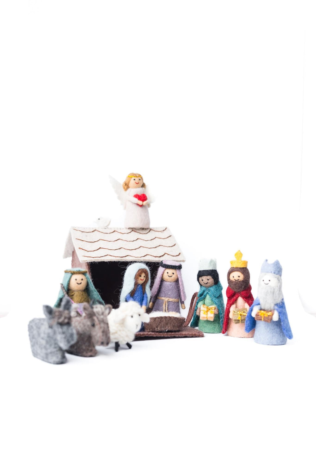 Weihnachtskrippe aus Filz I Weihnachtsdeko I handgemacht I Maria und Josef I Stall I Heilige 3 Könige I Jesuskind