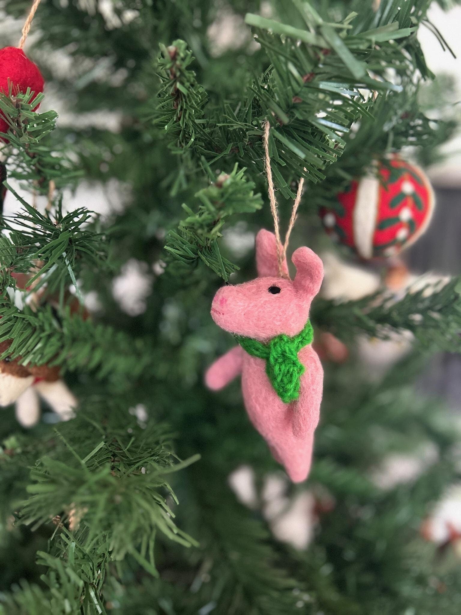 Weihnachtsanhänger Schwein I Christbaumschmuck I Weihnachtsdeko I Winter I Weihnachtsbaum I Weihnachtsschwein I Filz Deko Weihnachten