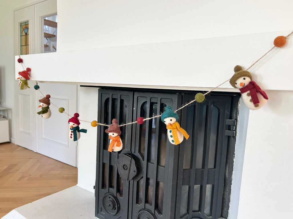 Weihnachtsgirlande aus Filz I Schneemänner aus Filz I Weihnachtsgirlande I Schneemann Deko I Weihnachtsdeko I Filz Winterdeko