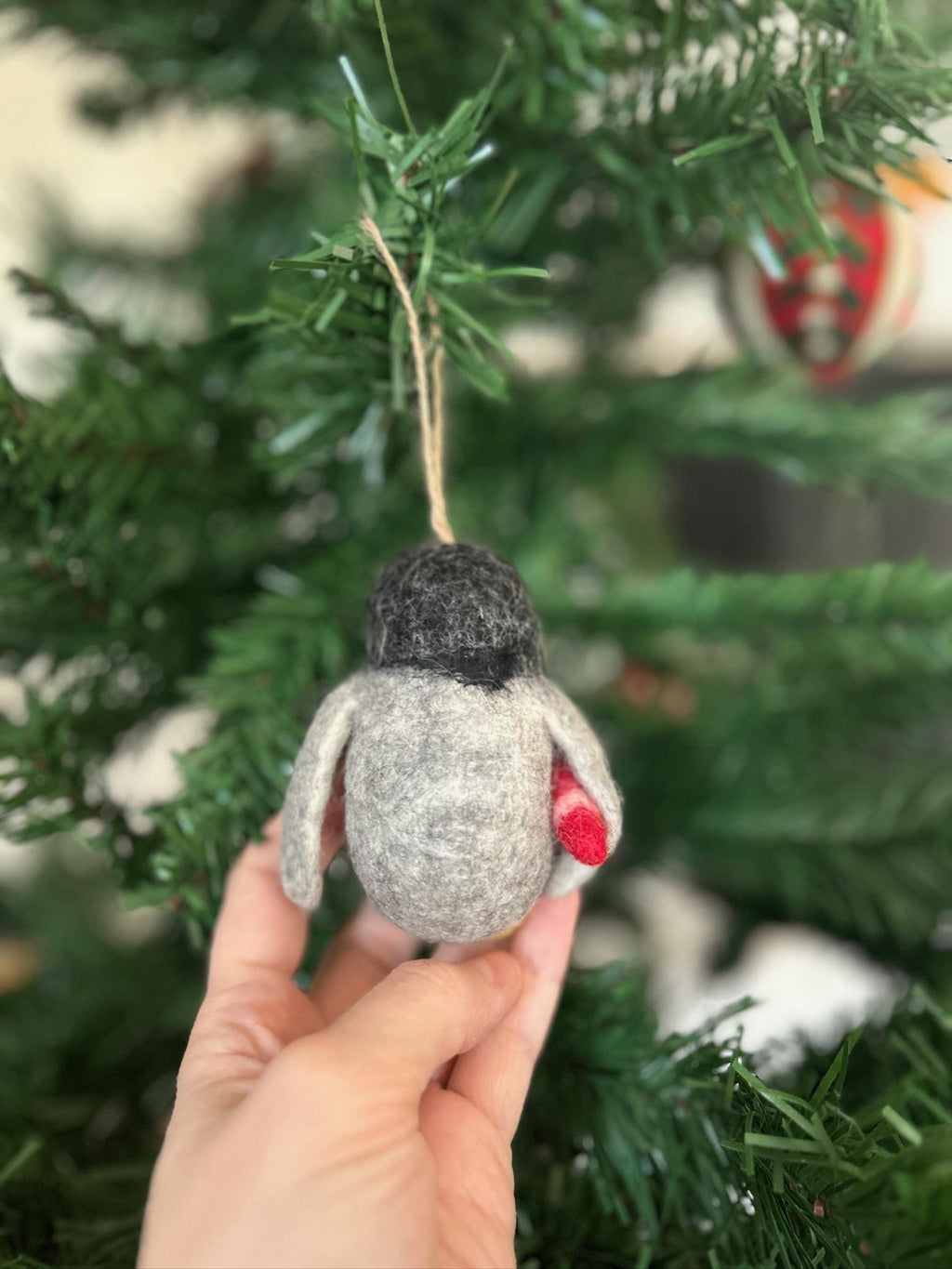 Weihnachtsanhänger Pinguin mit Zuckerstange I Christbaumschmuck Weihnachtsdeko I Winter Weihnachtsbaum