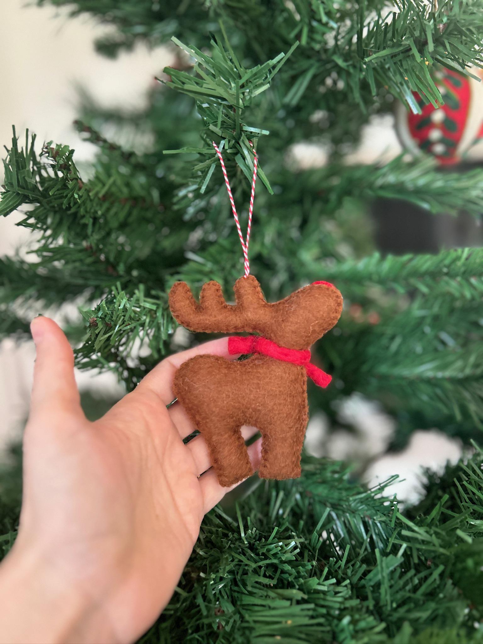 Weihnachtsanhänger Rudolf das Rentier I Filz Christbaumschmuck I Weihnachtsdeko I rote Nase I Rentier Deko