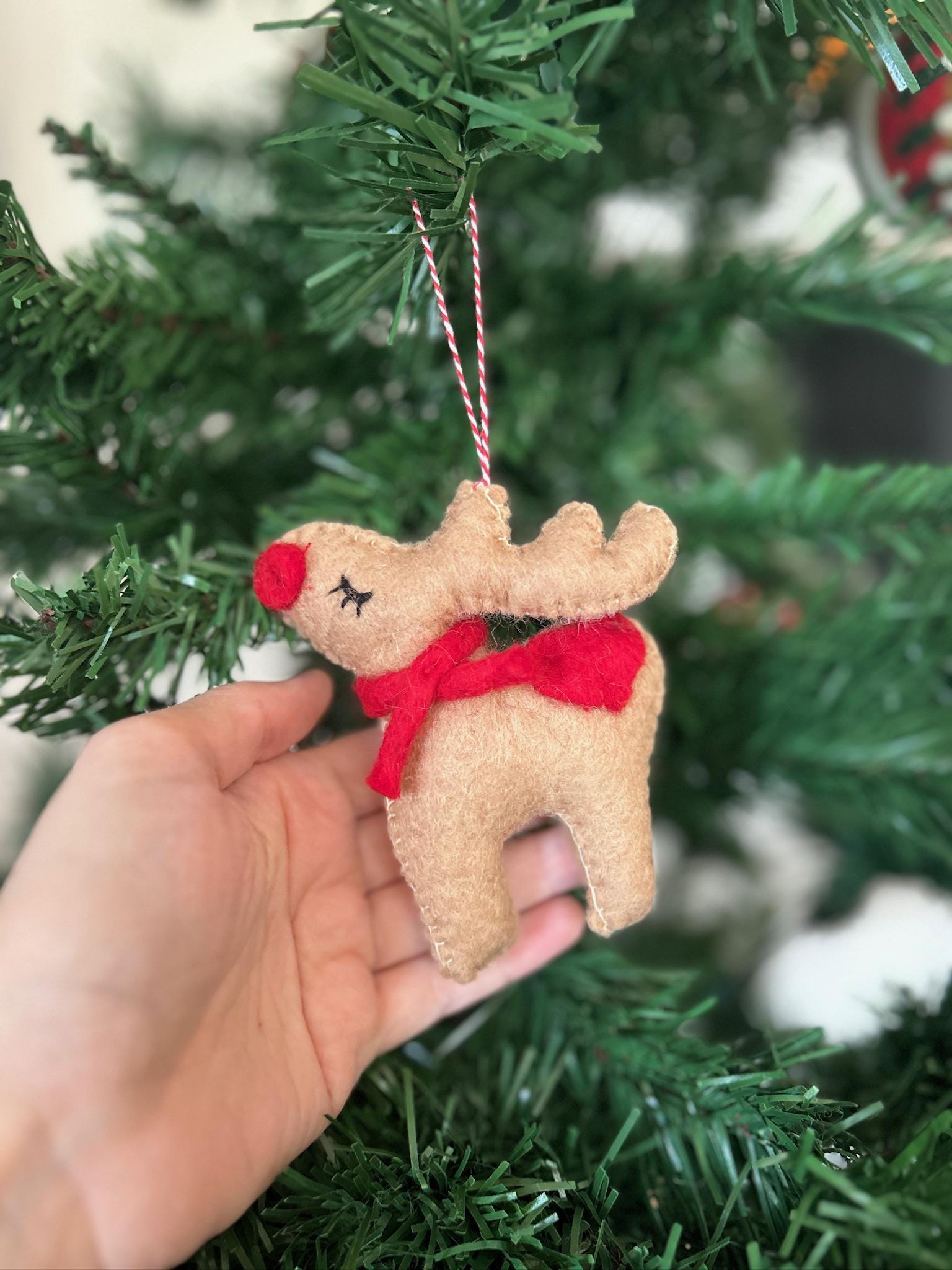 Weihnachtsanhänger Rudolf das Rentier I Filz Christbaumschmuck I Weihnachtsdeko I rote Nase I Rentier Deko