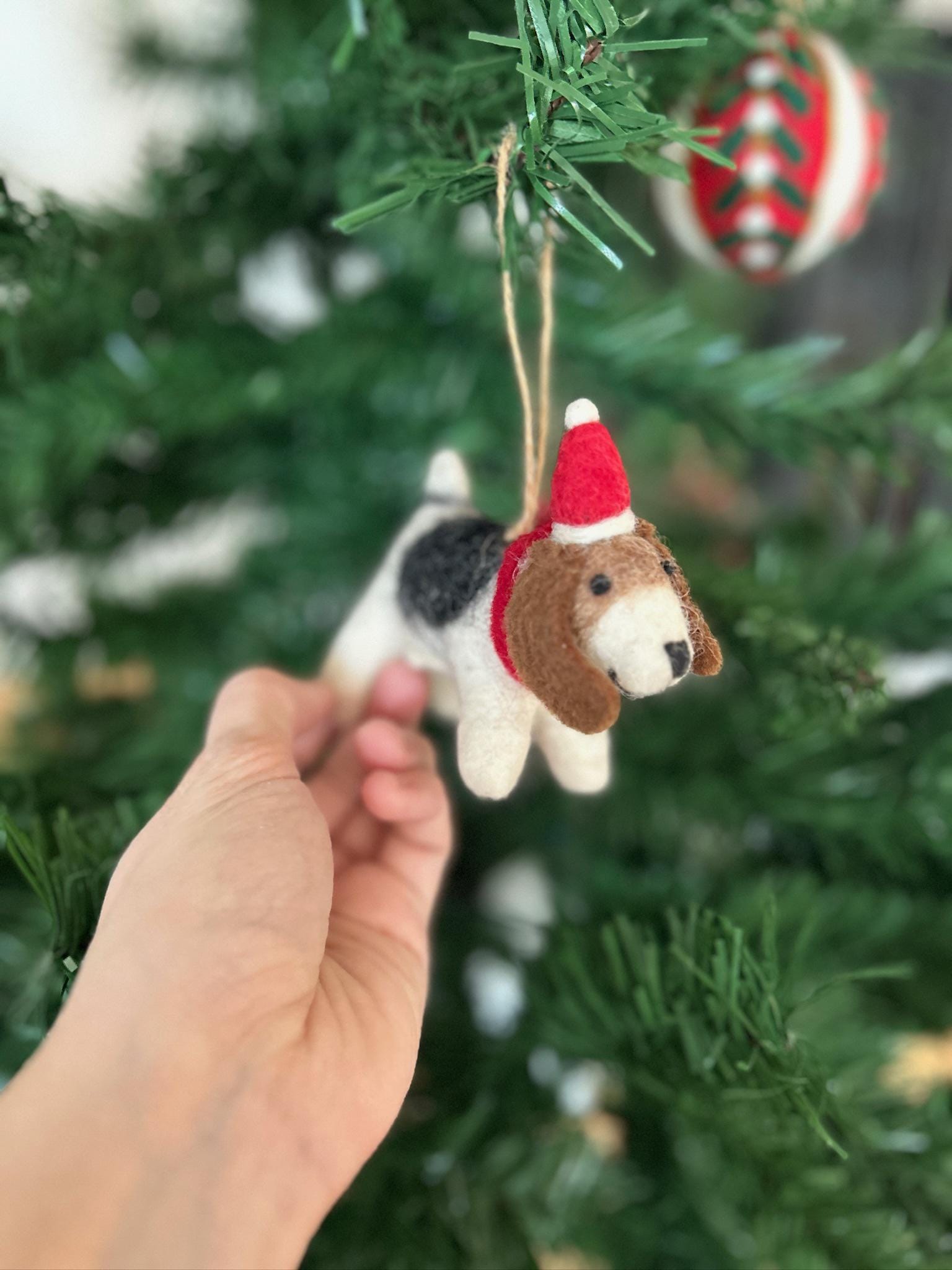 Weihnachtsanhänger Hund Beagle I Filz Christbaumschmuck Weihnachtsdeko