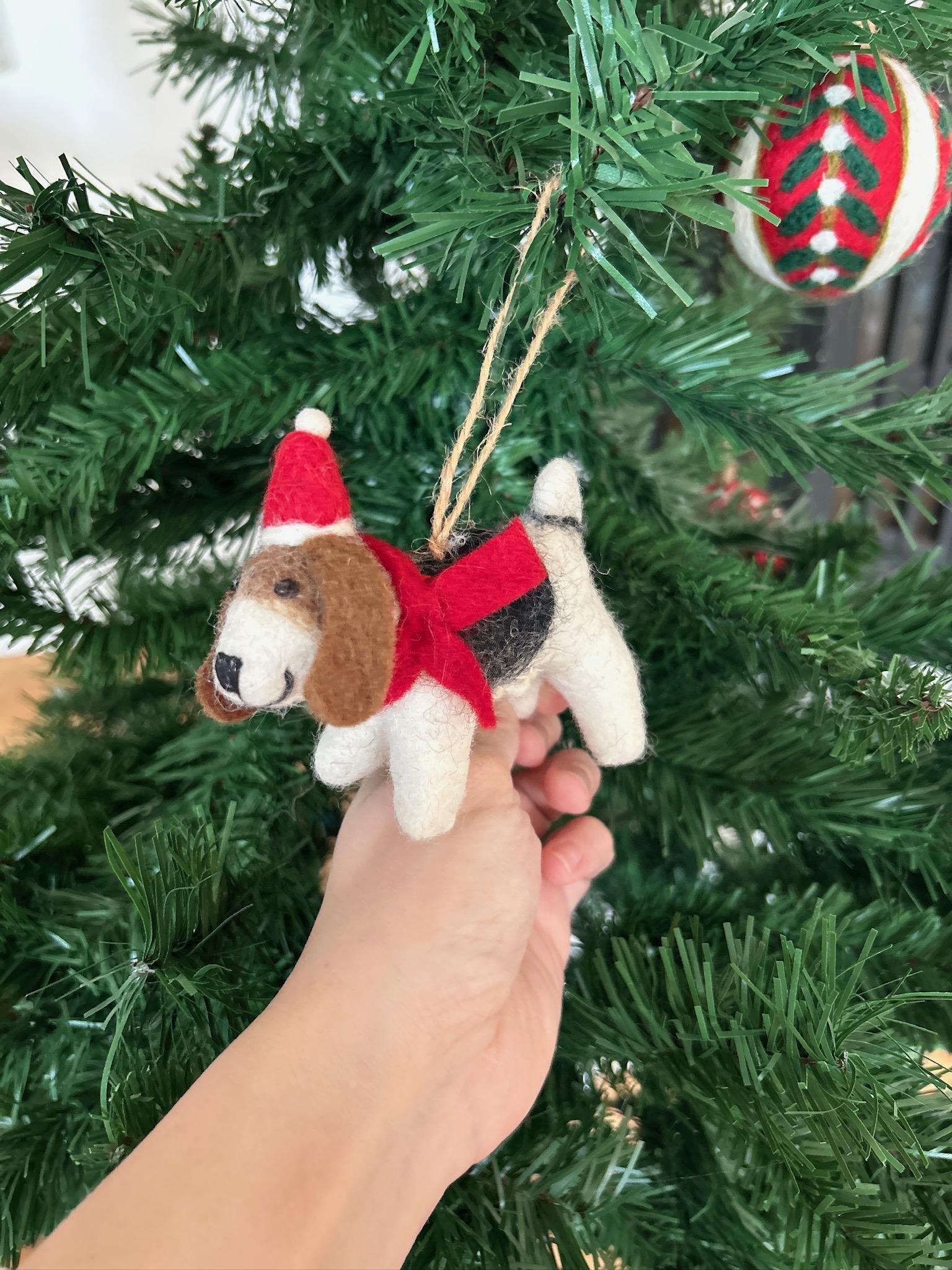 Weihnachtsanhänger Hund Beagle I Filz Christbaumschmuck Weihnachtsdeko
