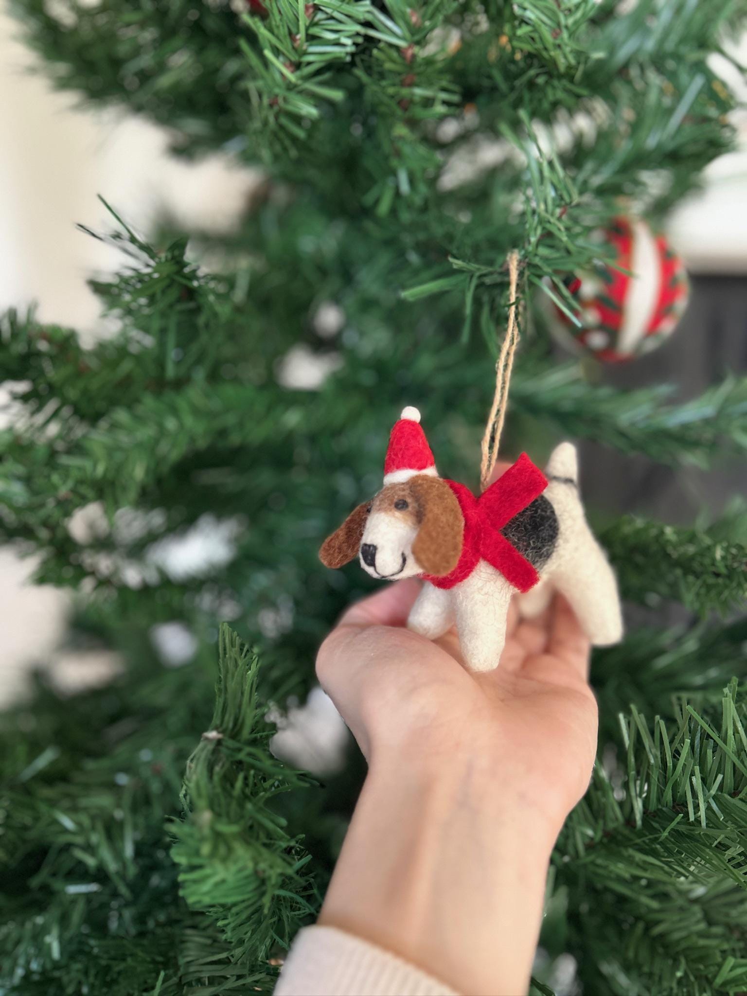 Weihnachtsanhänger Hund Beagle I Filz Christbaumschmuck Weihnachtsdeko