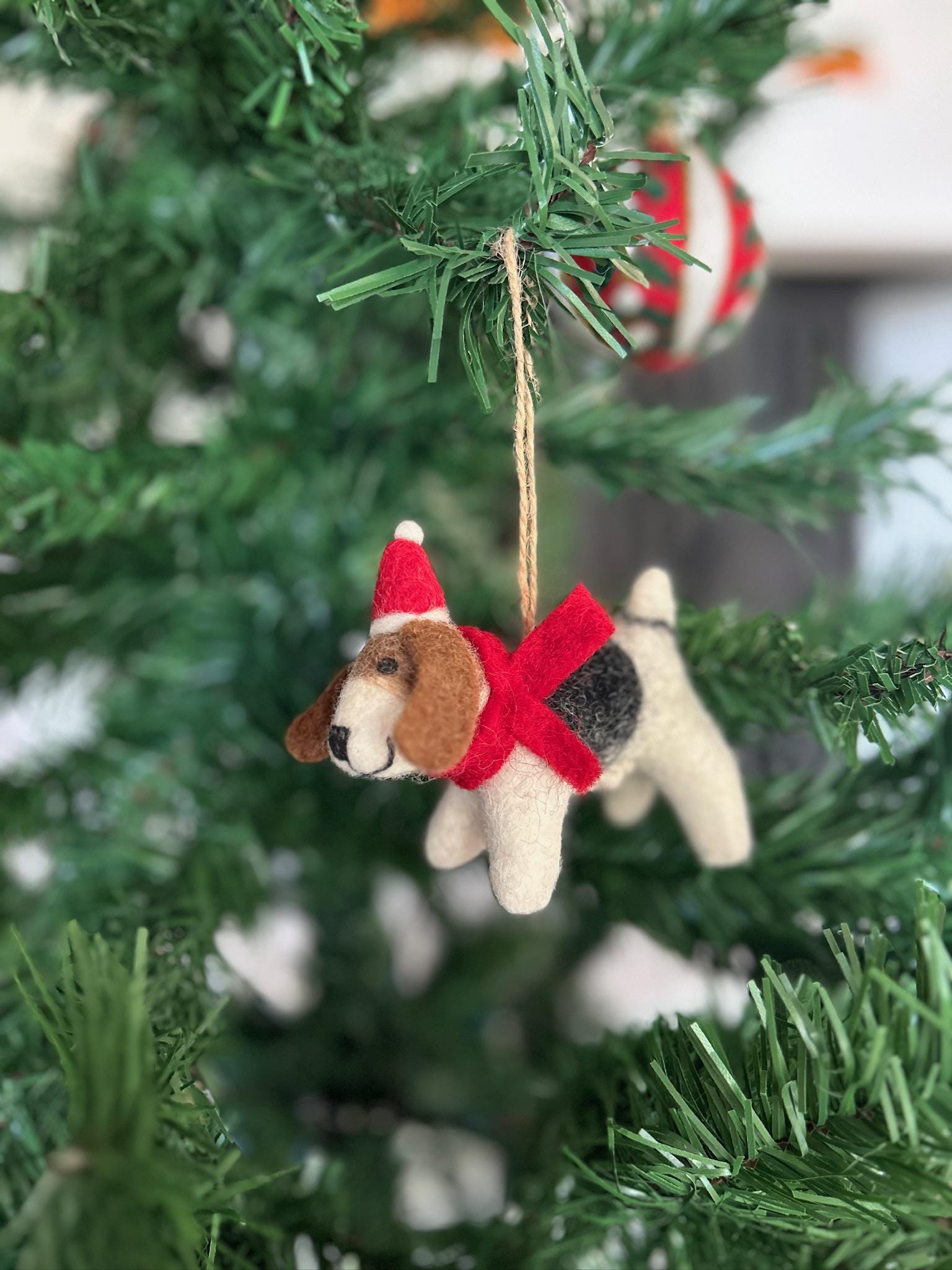 Weihnachtsanhänger Hund Beagle I Filz Christbaumschmuck Weihnachtsdeko