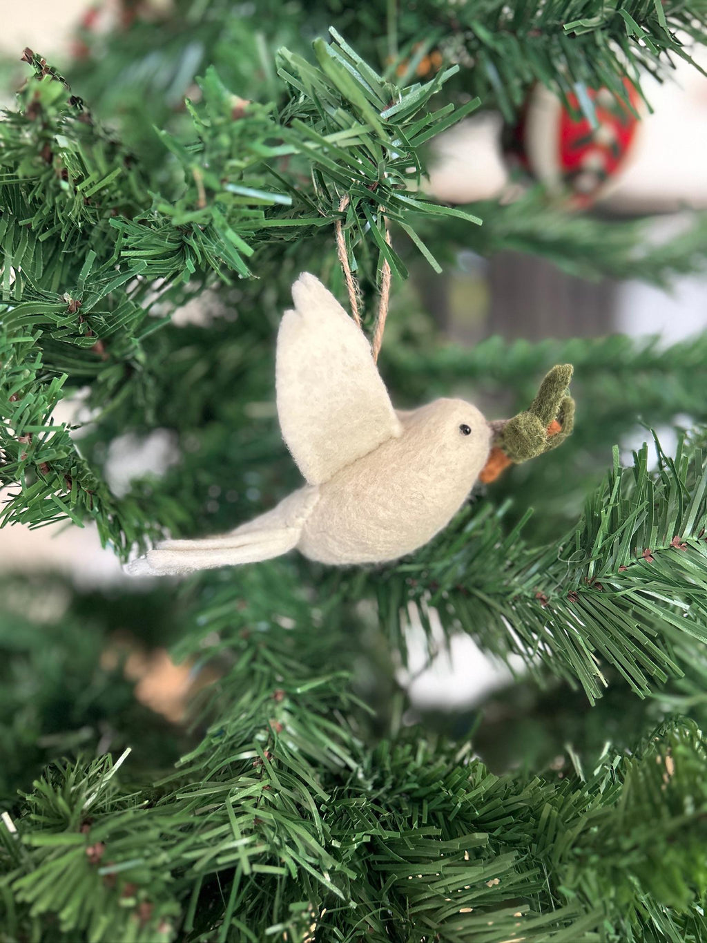 Anhänger Friedenstaube I Christbaumschmuck Weihnachtsdeko I Winter Weihnachtsbaum I Taube Aufhänger I Taube aus Filz
