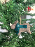 Anhänger Nashorn I Deko aus Filz I Winter I Weihnachtsbaum I Herbstdeko I Anhänger aus Filz I Wildtiere I