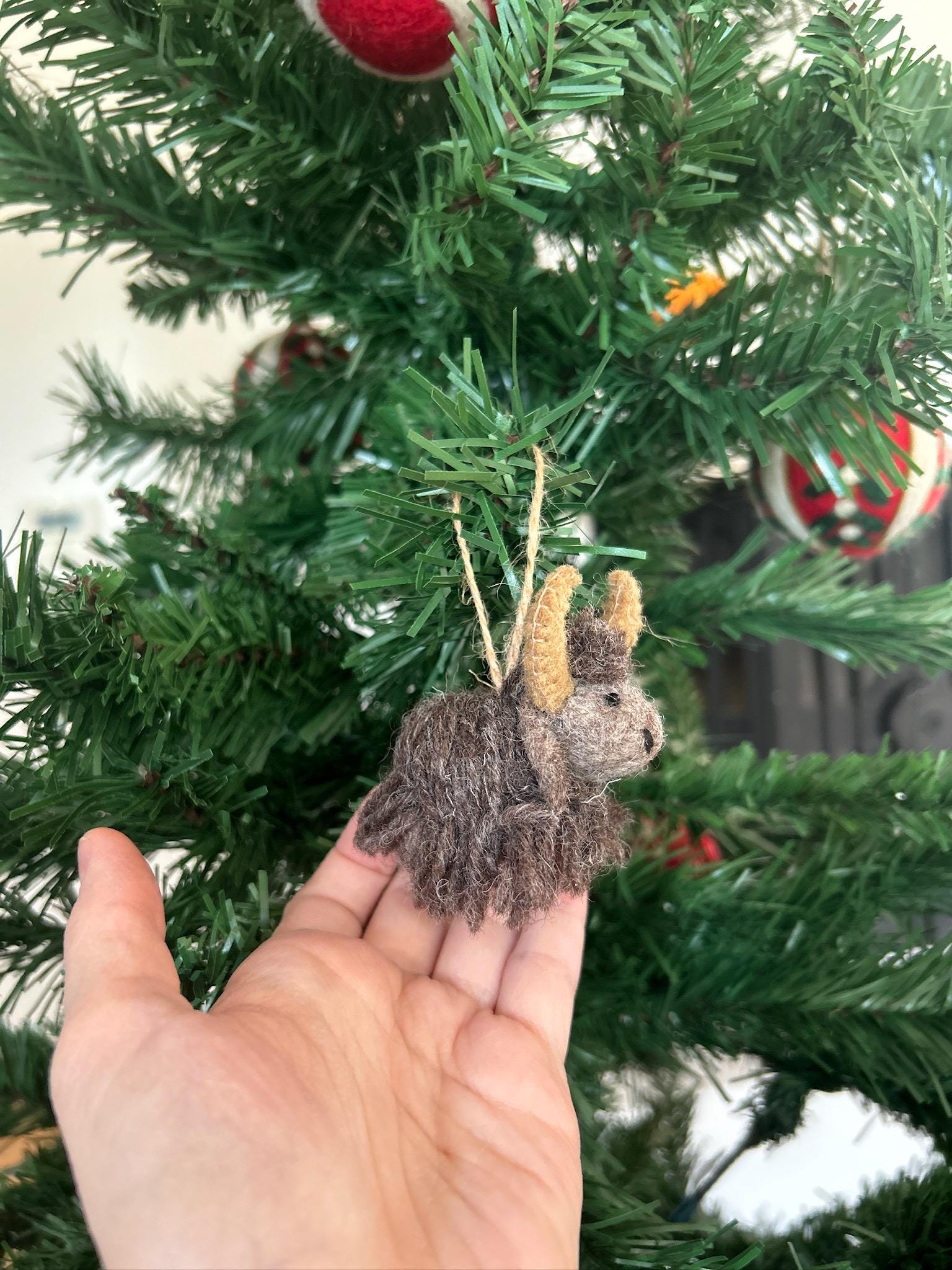 Filzanhänger Yak I Osterdeko I Christbaumschmuck I Weihnachtsdeko I Winter Weihnachtsbaum I Weihnachtsyak