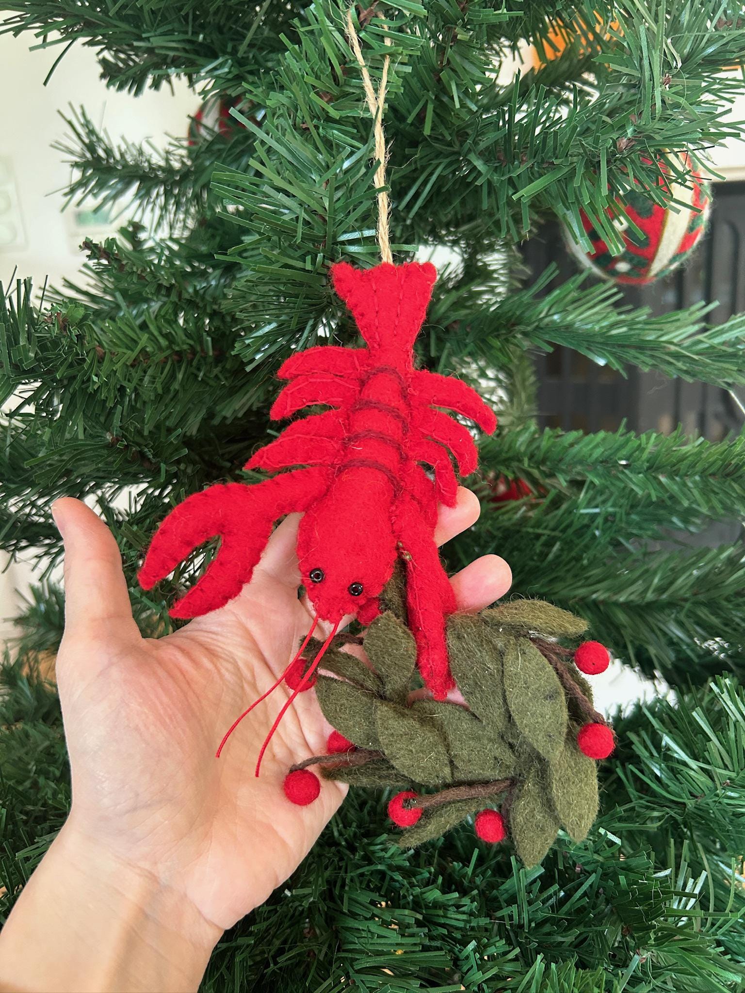 Anhänger Weihnachtshummer I Deko aus Filz I Winter I Weihnachtsbaum I ausgefallene Weihnachtsdeko I Anhänger Filz I Weihnachtskranz I Hummer