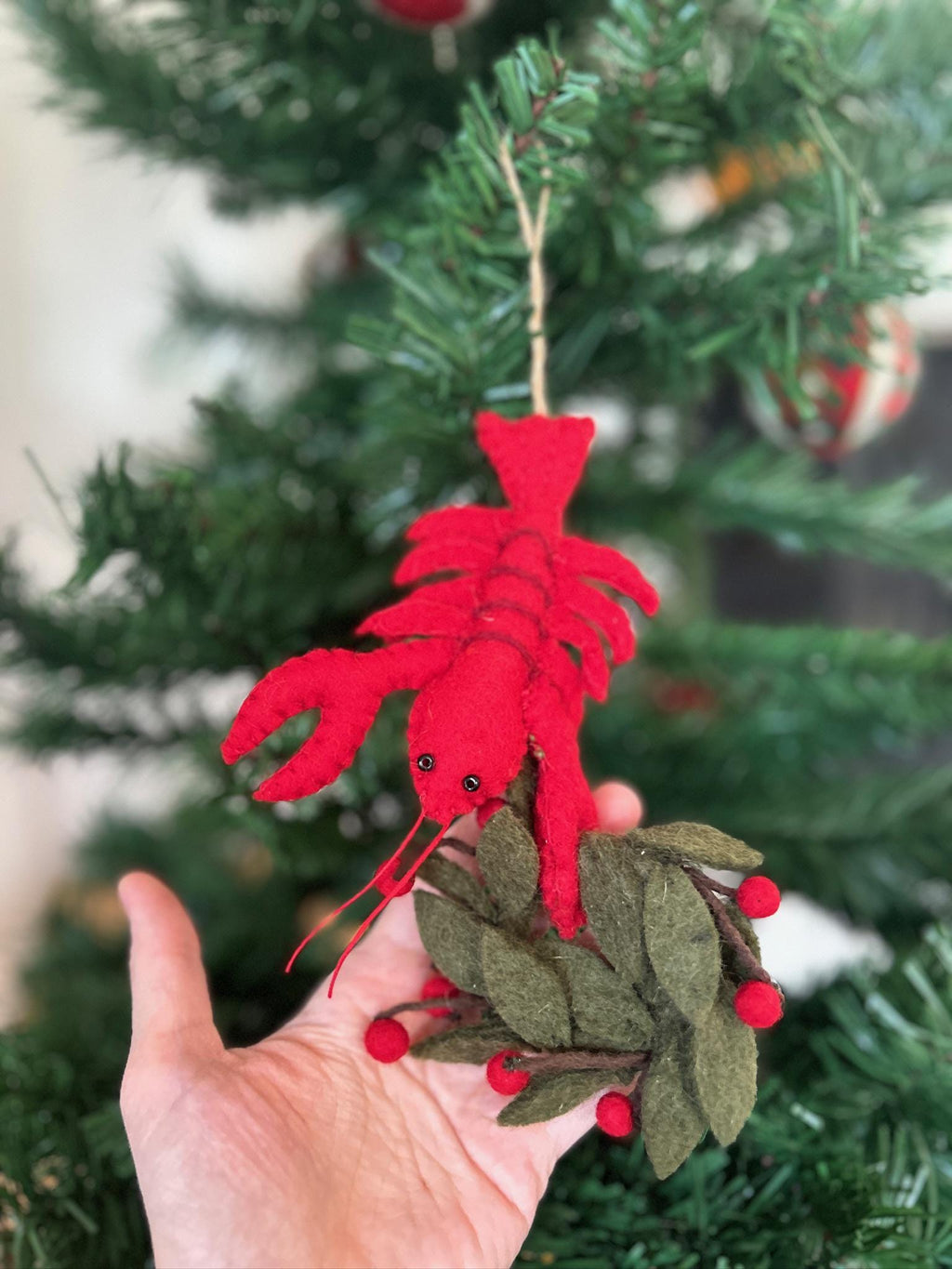 Anhänger Weihnachtshummer I Deko aus Filz I Winter I Weihnachtsbaum I ausgefallene Weihnachtsdeko I Anhänger Filz I Weihnachtskranz I Hummer