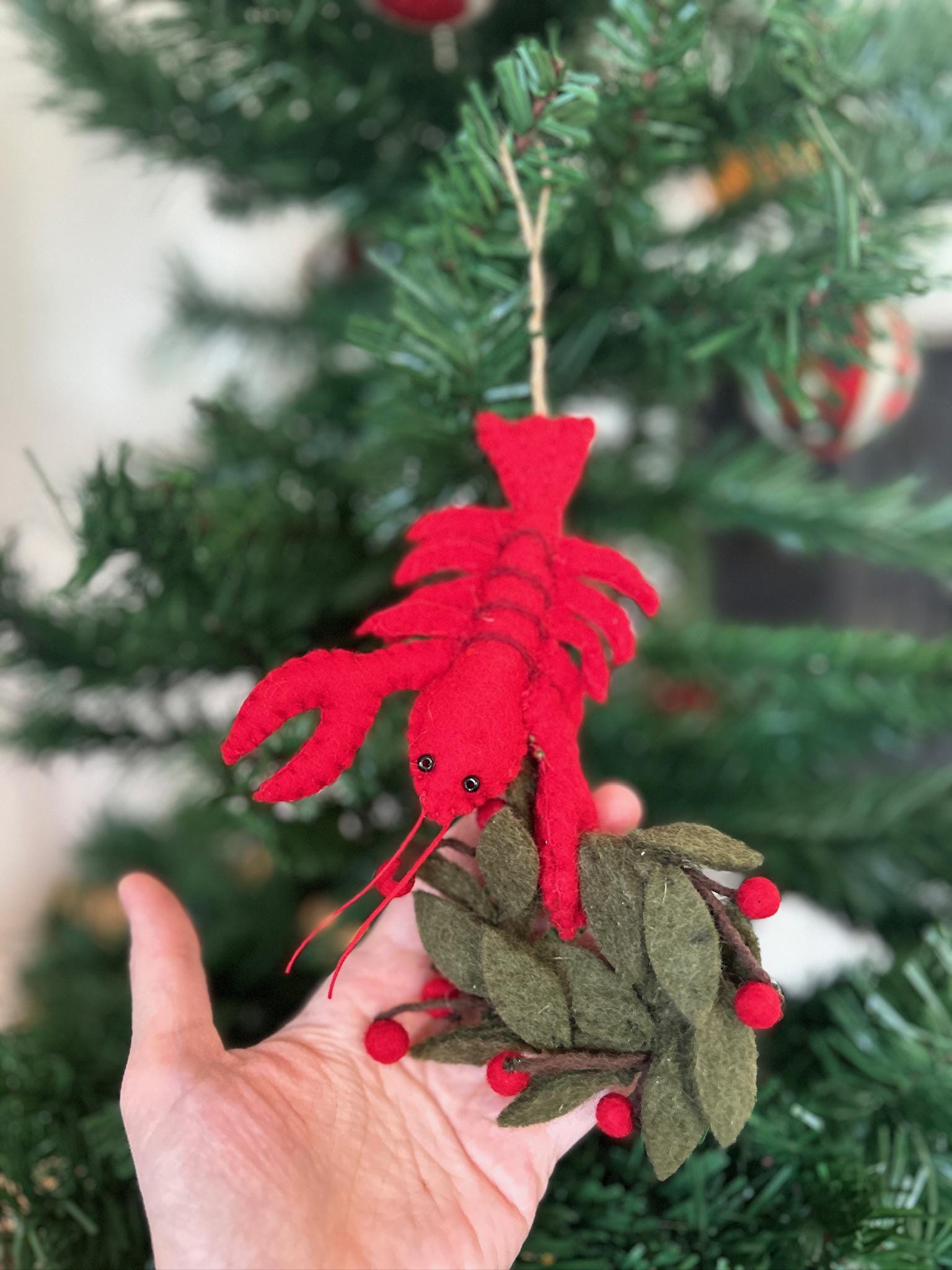 Anhänger Weihnachtshummer I Deko aus Filz I Winter I Weihnachtsbaum I ausgefallene Weihnachtsdeko I Anhänger Filz I Weihnachtskranz I Hummer