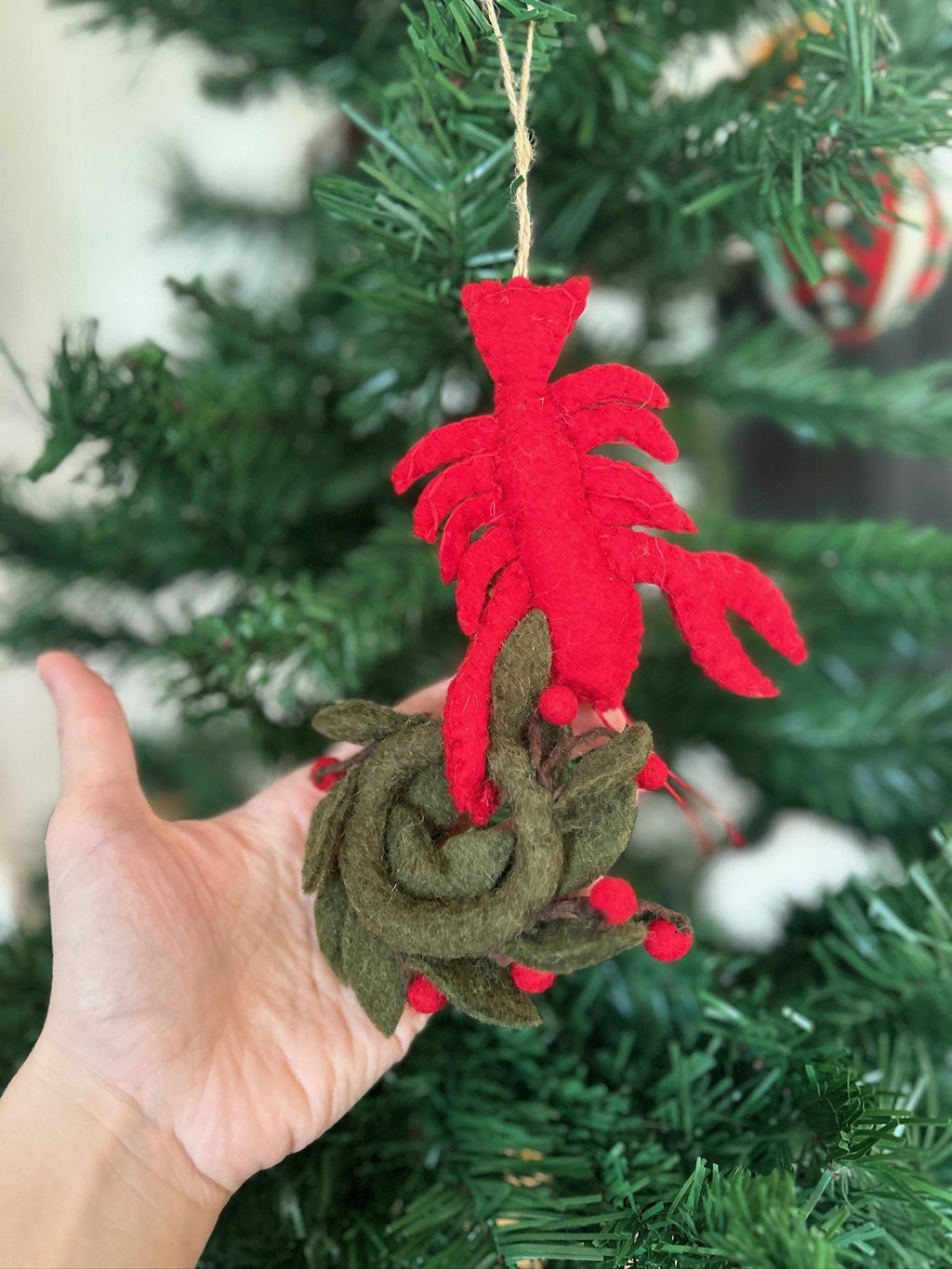 Anhänger Weihnachtshummer I Deko aus Filz I Winter I Weihnachtsbaum I ausgefallene Weihnachtsdeko I Anhänger Filz I Weihnachtskranz I Hummer
