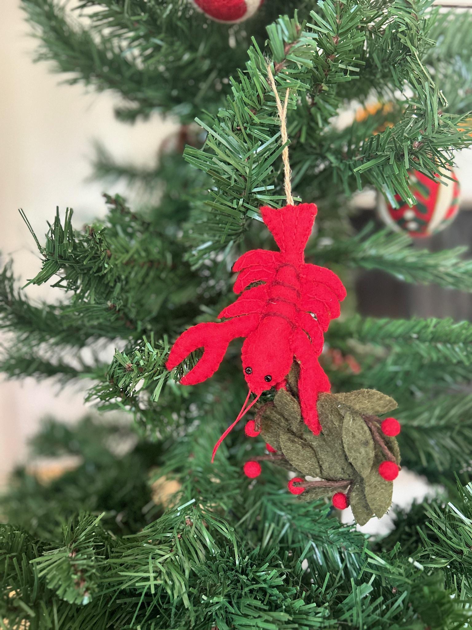 Anhänger Weihnachtshummer I Deko aus Filz I Winter I Weihnachtsbaum I ausgefallene Weihnachtsdeko I Anhänger Filz I Weihnachtskranz I Hummer