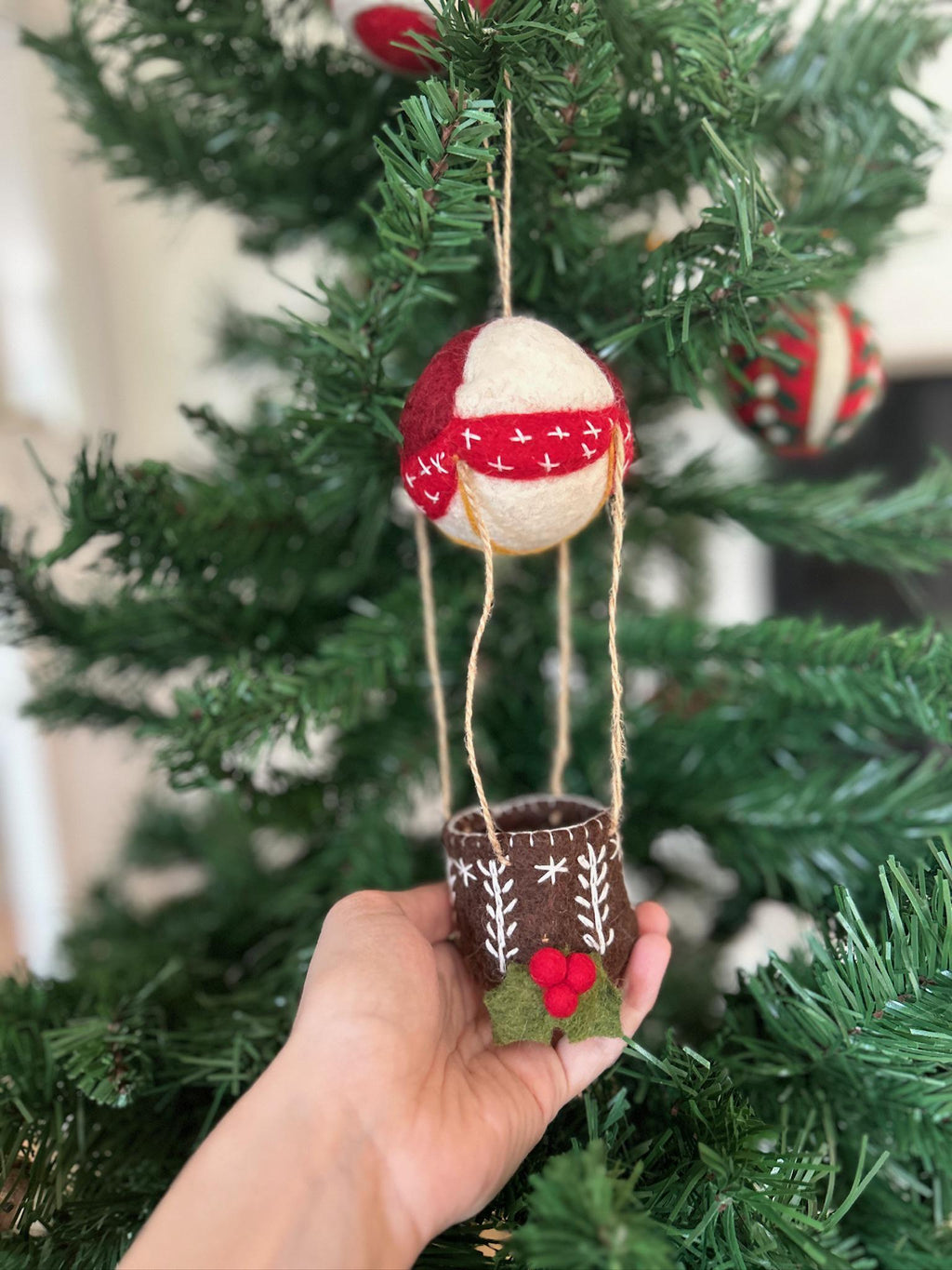 Anhänger Heißluftballon I Deko aus Filz I Winter I Weihnachtsbaum I ausgefallene Weihnachtsdeko I Anhänger Filz I Weihnachtskranz I Ballon