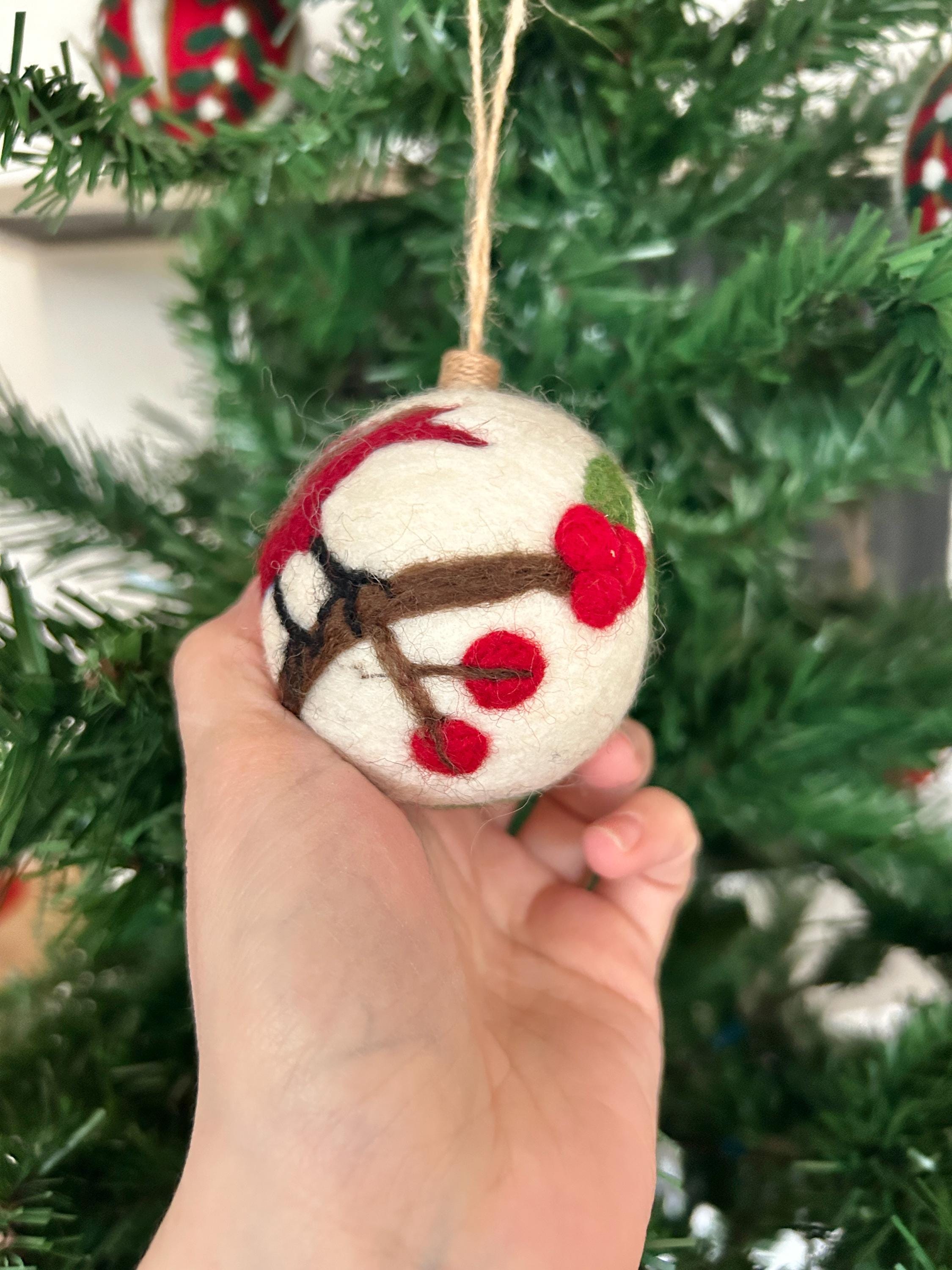Weihnachtskugel Filz Rotkardinal Vogel I Weihnachtsdeko I Anhänger I Vogel Deko I Weihnachtsschmuck I Christbaumkugel I Christbaumschmuck I