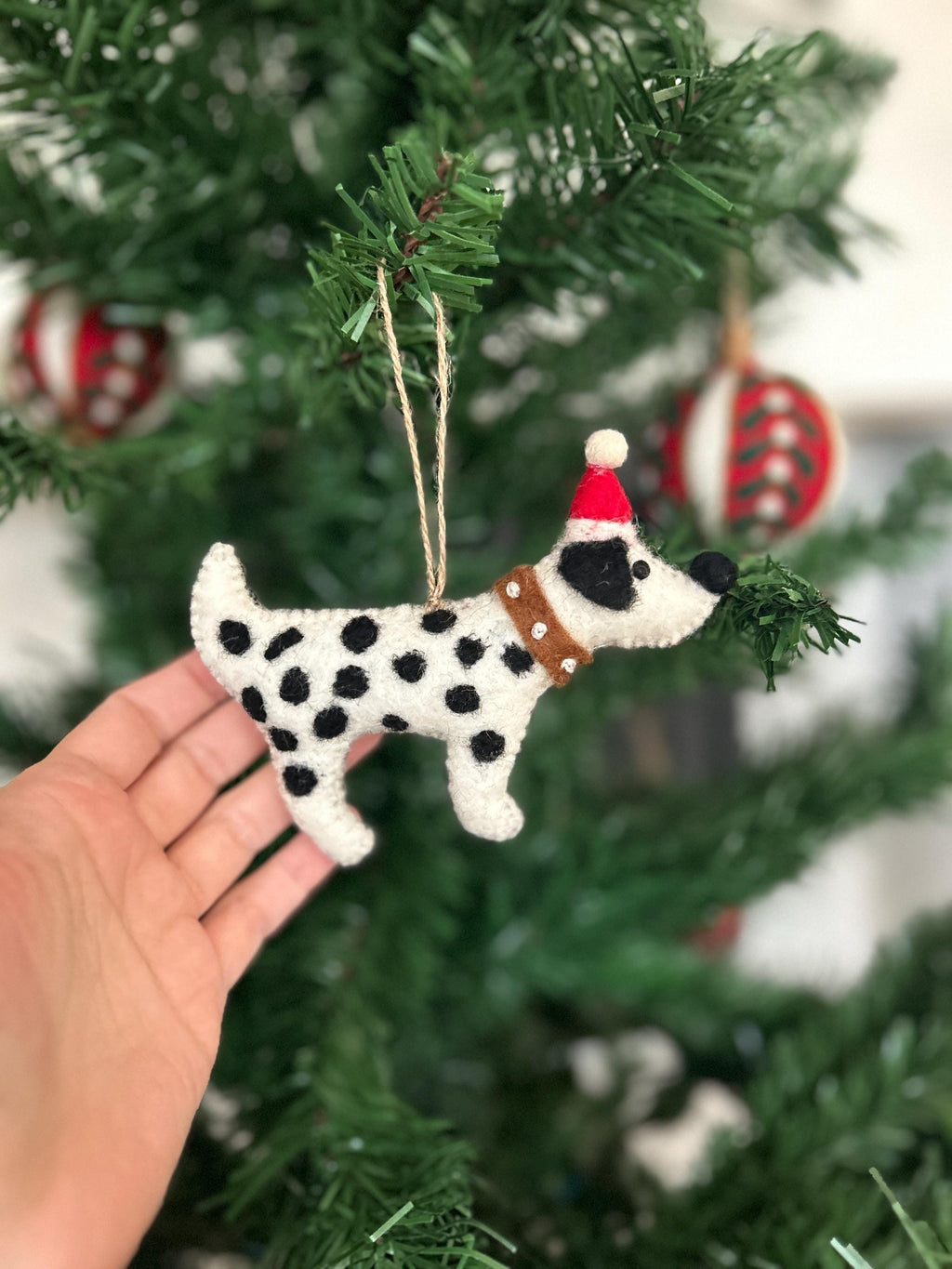 Weihnachtsanhänger Hund Dalmatiner I Filz Christbaumschmuck Weihnachtsdeko