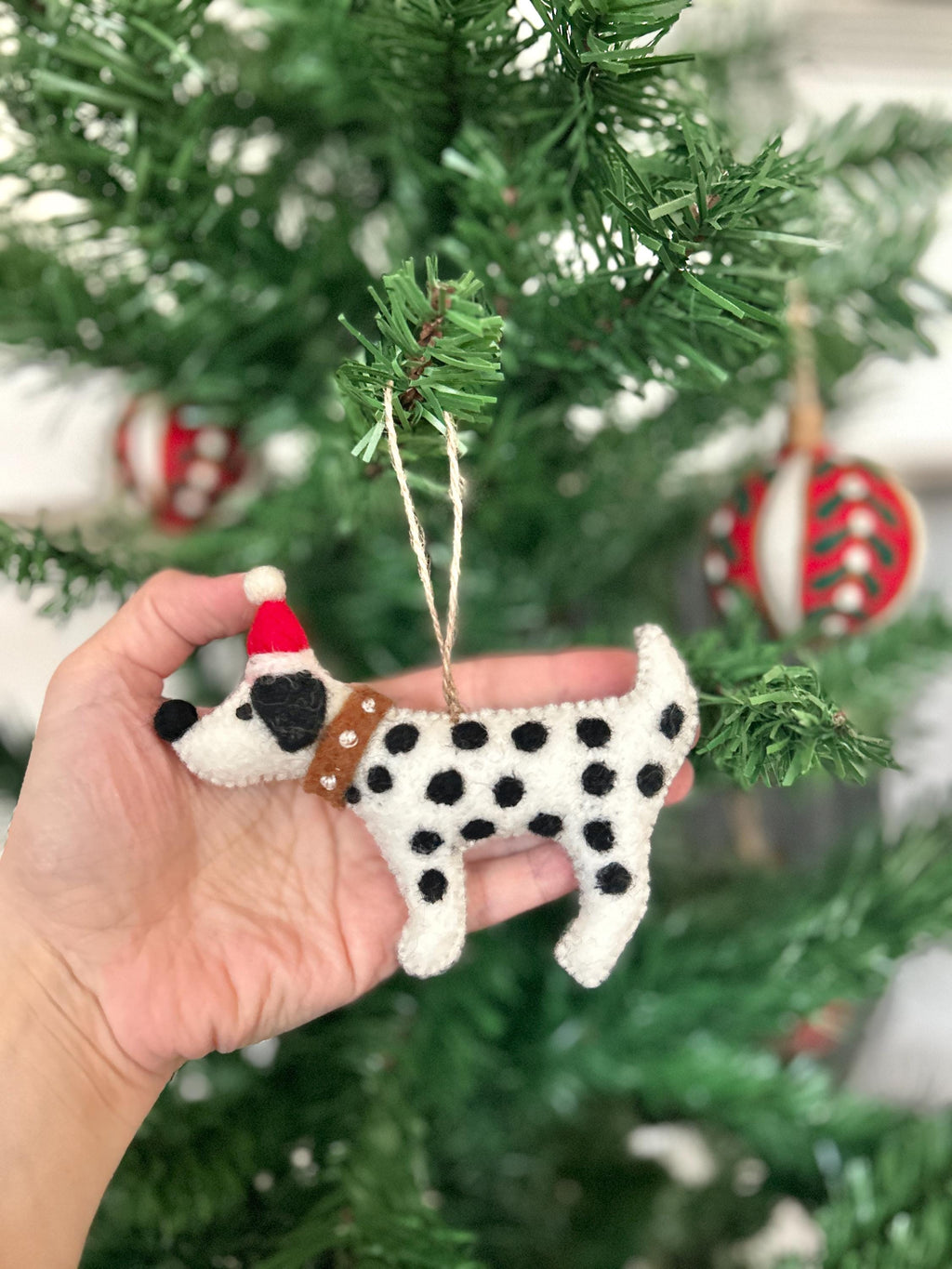 Weihnachtsanhänger Hund Dalmatiner I Filz Christbaumschmuck Weihnachtsdeko
