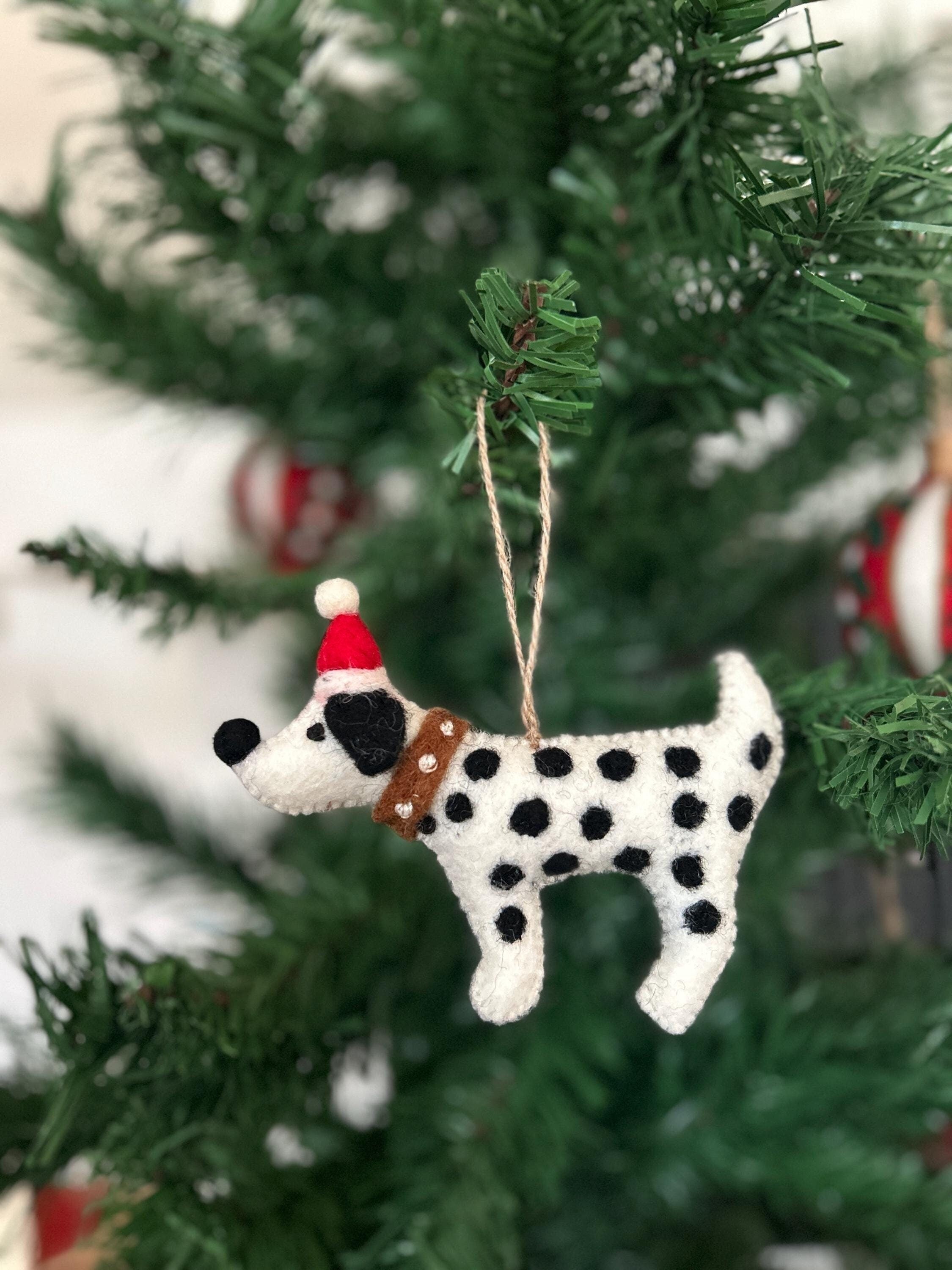 Weihnachtsanhänger Hund Dalmatiner I Filz Christbaumschmuck Weihnachtsdeko