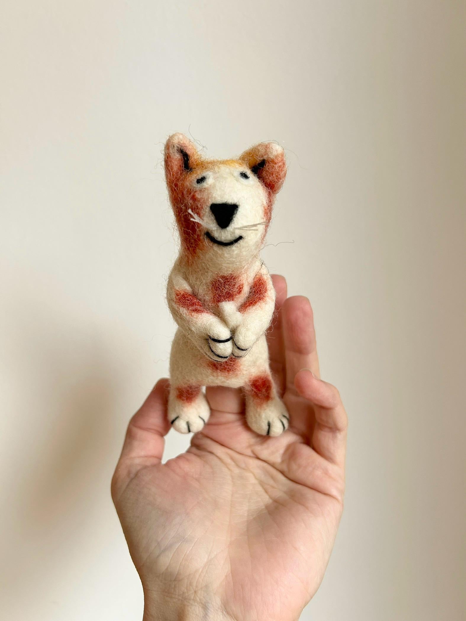 Niedliche Fingerpuppe Katze bunt aus Filz I Fingerspiel I Bauernhoftier I Haustiere I Spielzeug Montessori I Geschichten erzählen I Katzen